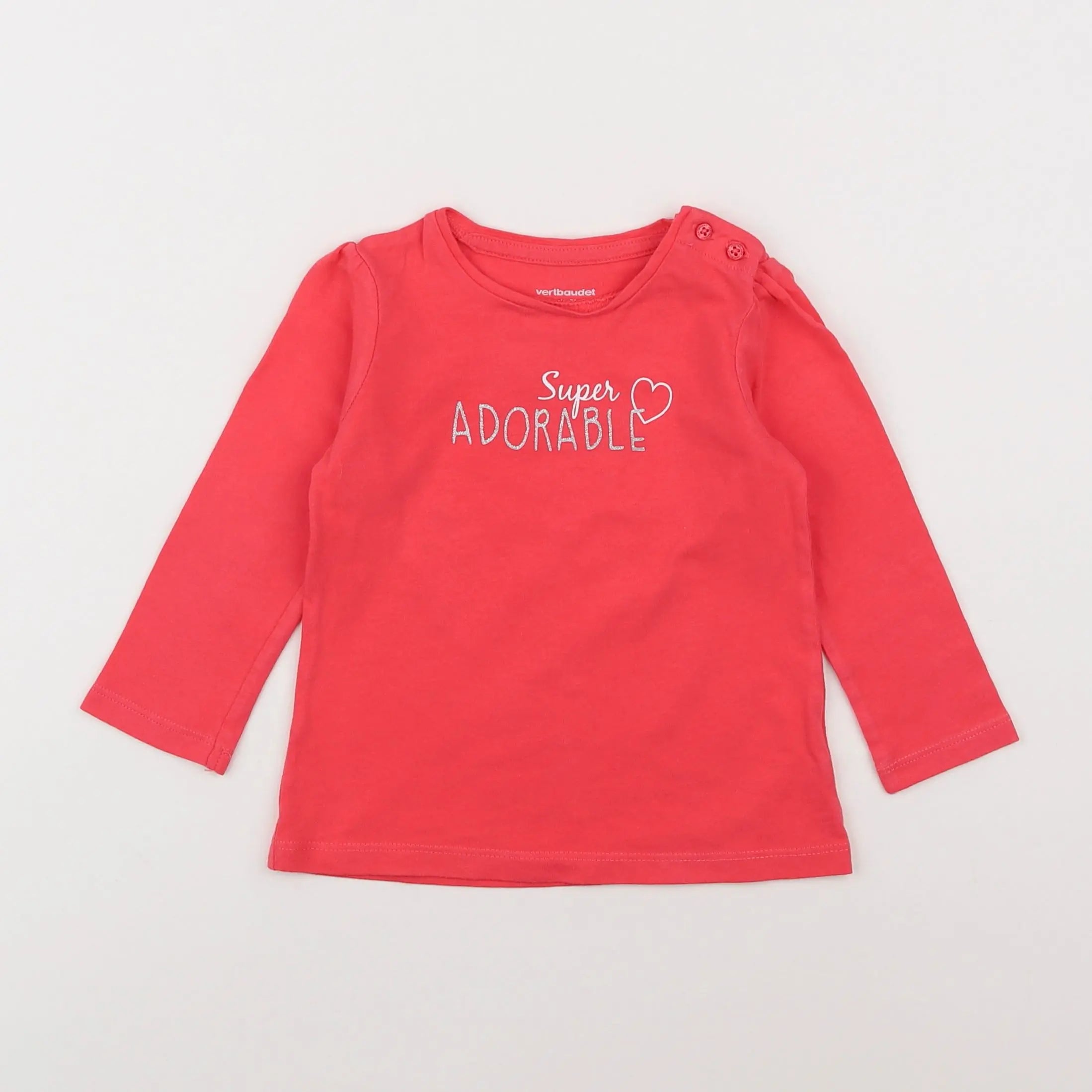Vertbaudet - tee-shirt rose - 12 mois