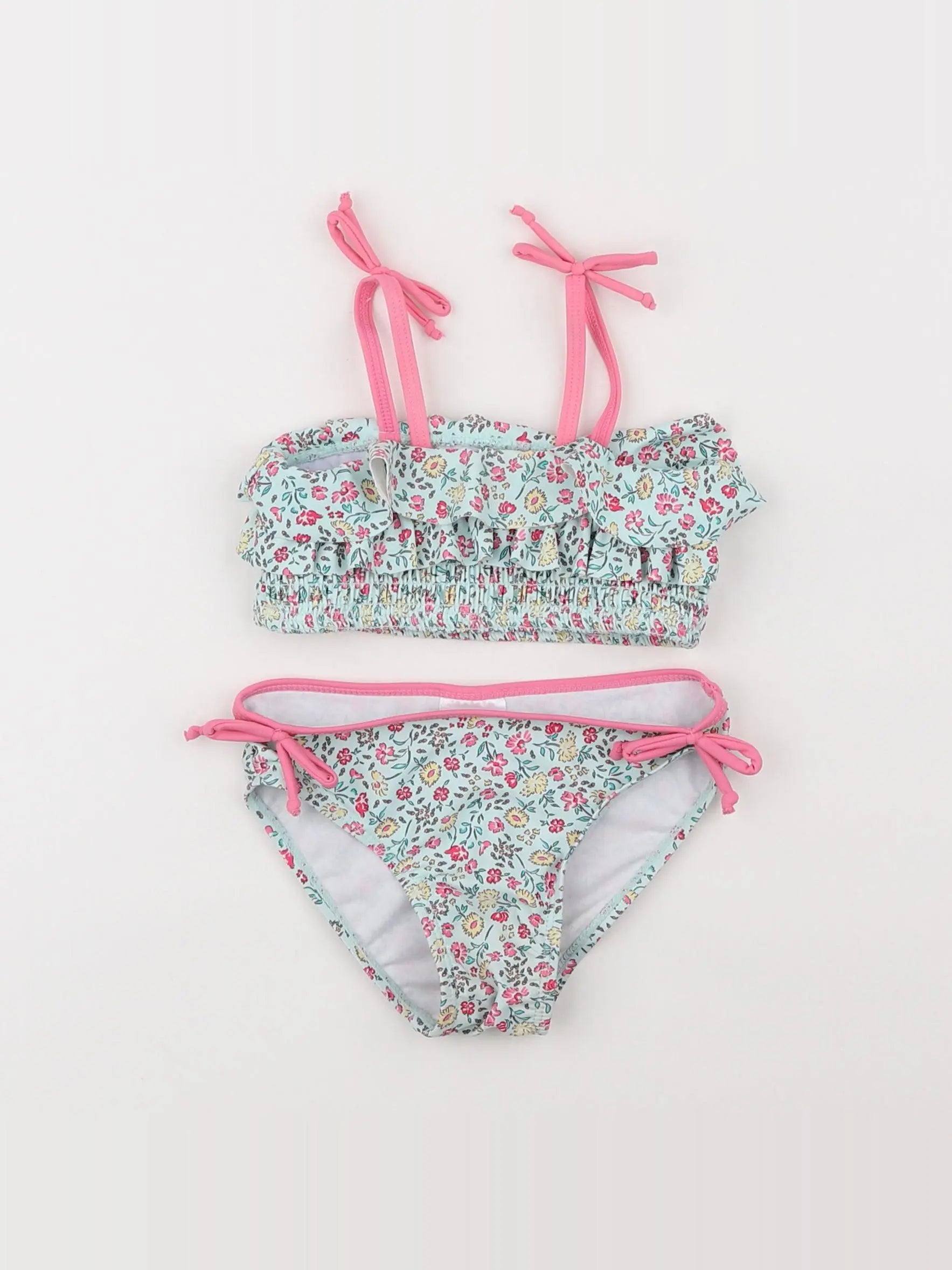 Vertbaudet - maillot de bain bleu, rose - 2 ans