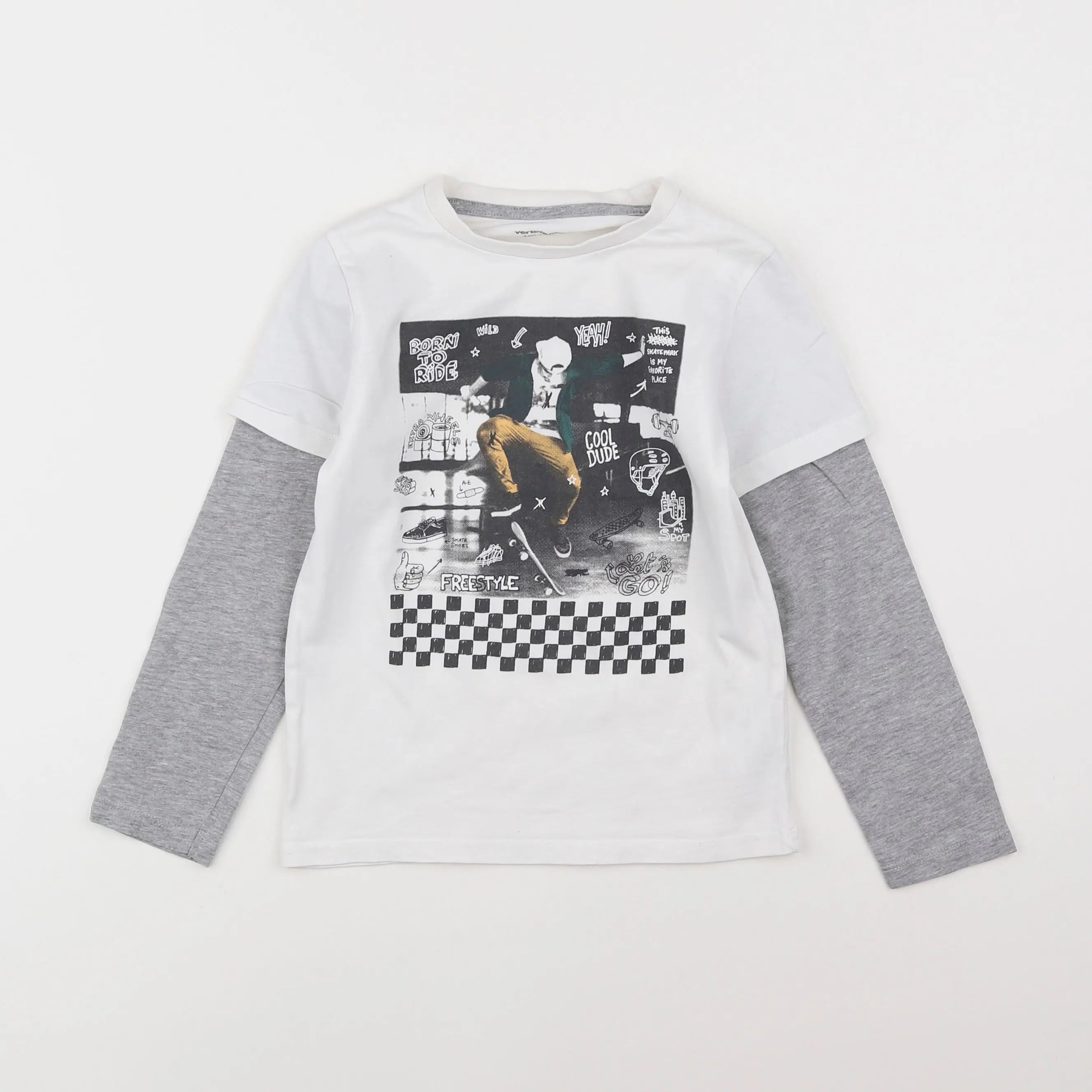 Vertbaudet - tee-shirt blanc - 6 ans