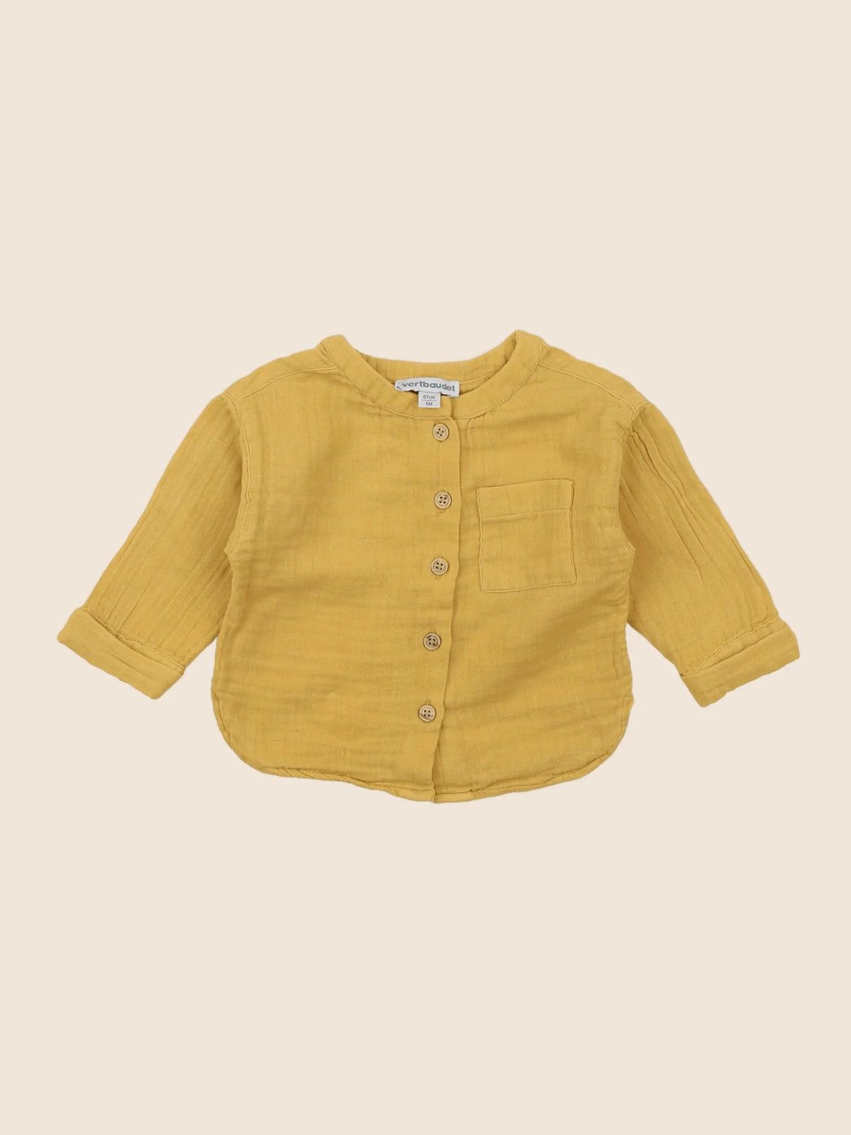 Vertbaudet - chemise jaune - 6 mois
