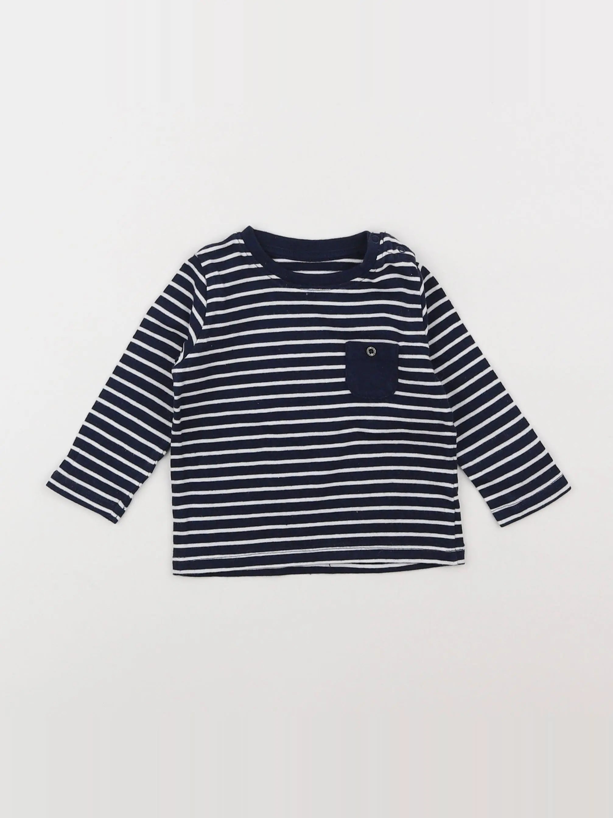 Vertbaudet - tee-shirt bleu - 6 mois
