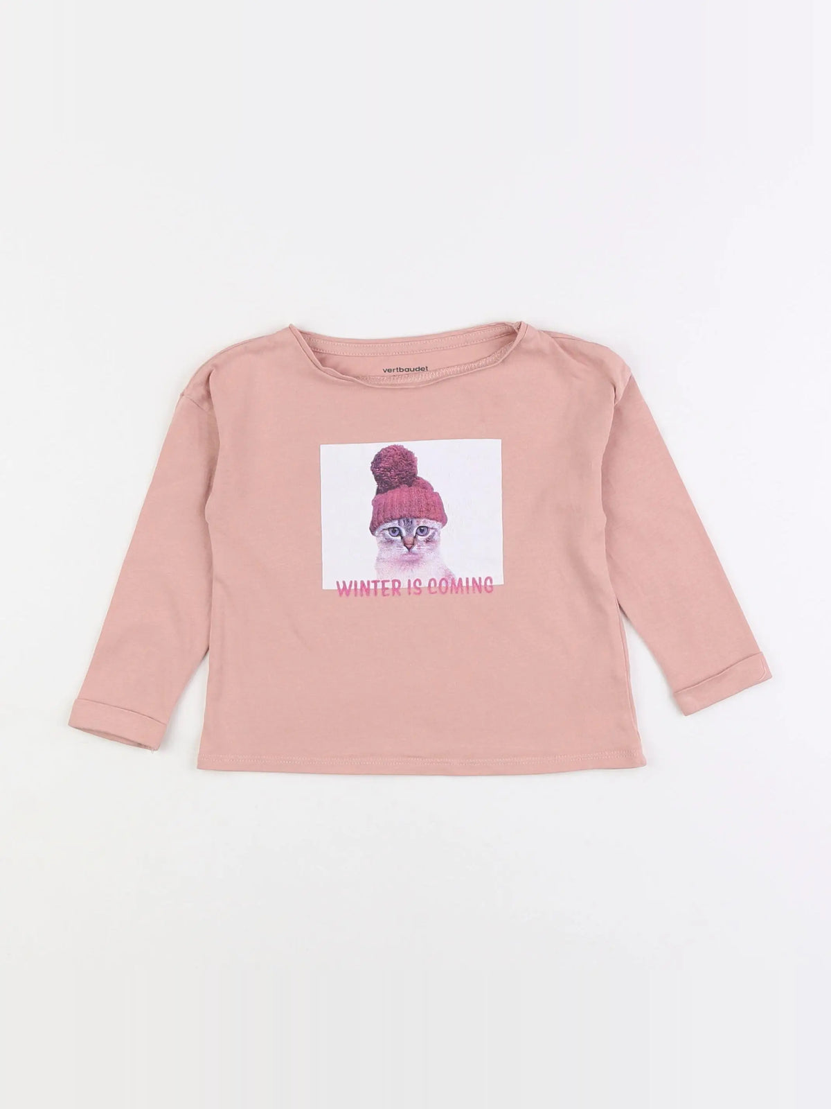 Vertbaudet - tee-shirt rose - 2 ans