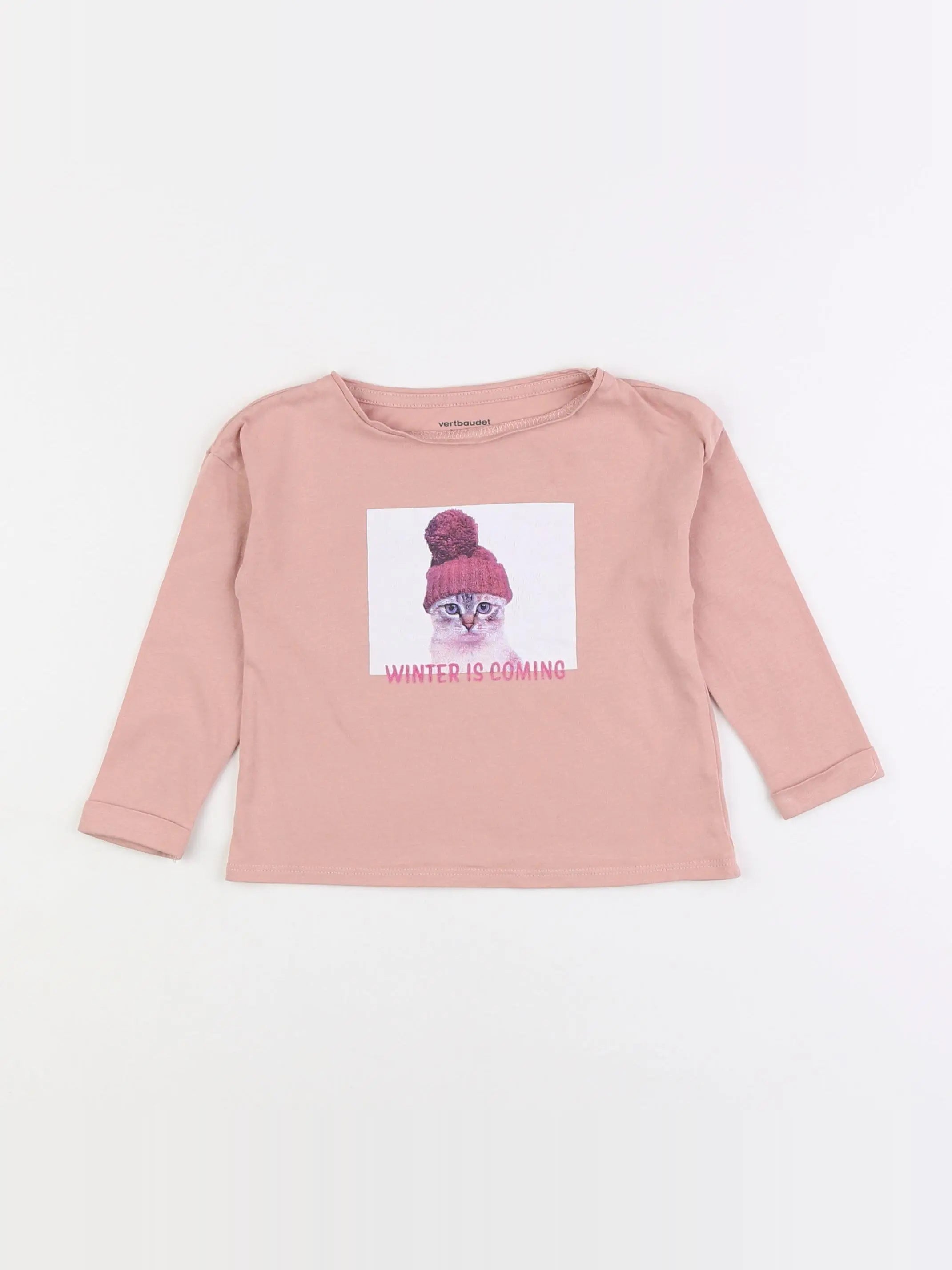 Vertbaudet - tee-shirt rose - 2 ans