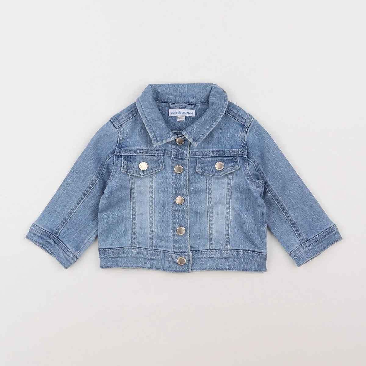 Vertbaudet - veste imprimé au dos bleu - 9 mois