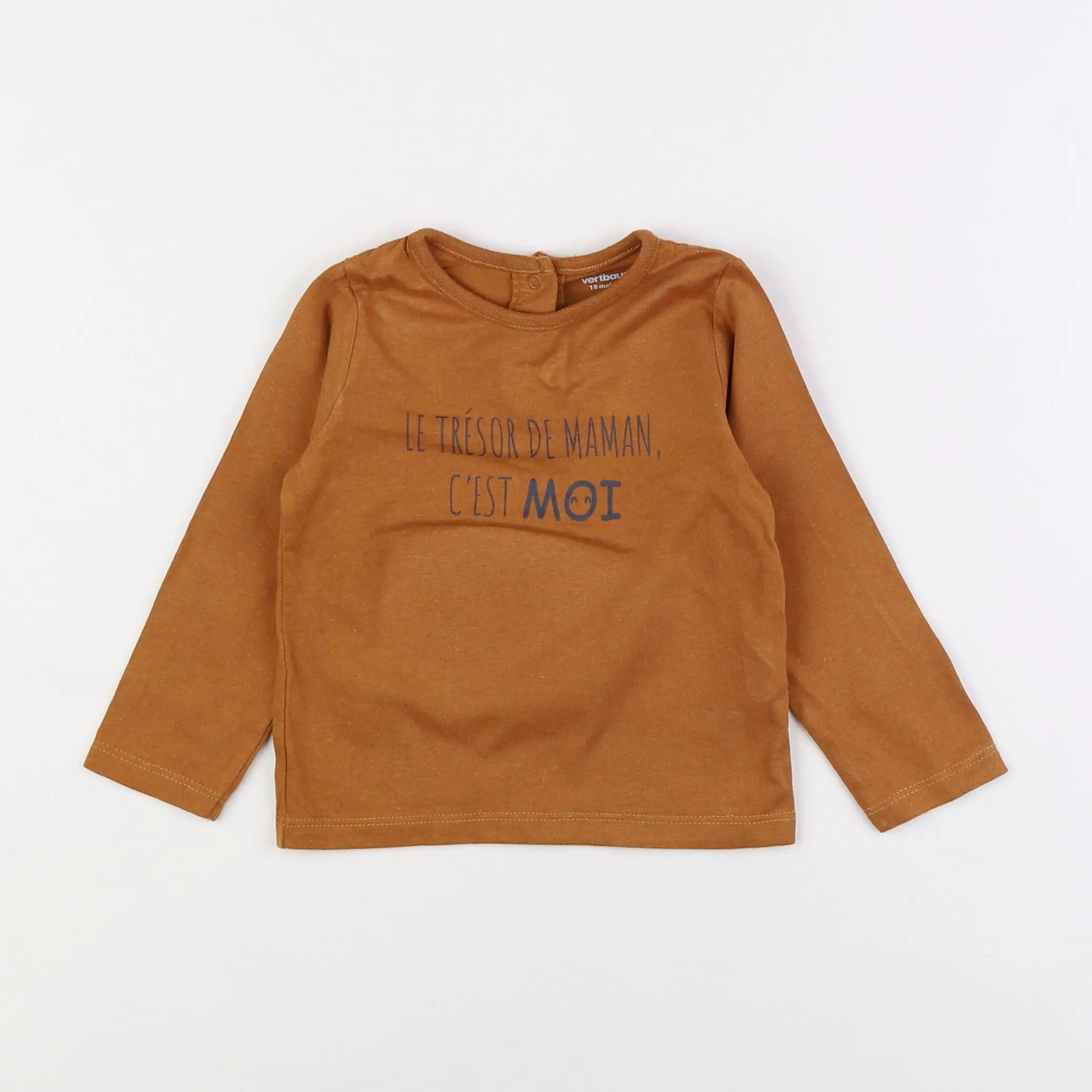 Vertbaudet - tee-shirt marron - 18 mois
