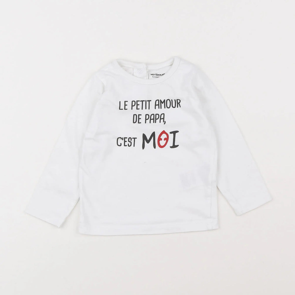Vertbaudet - tee-shirt blanc - 12 mois