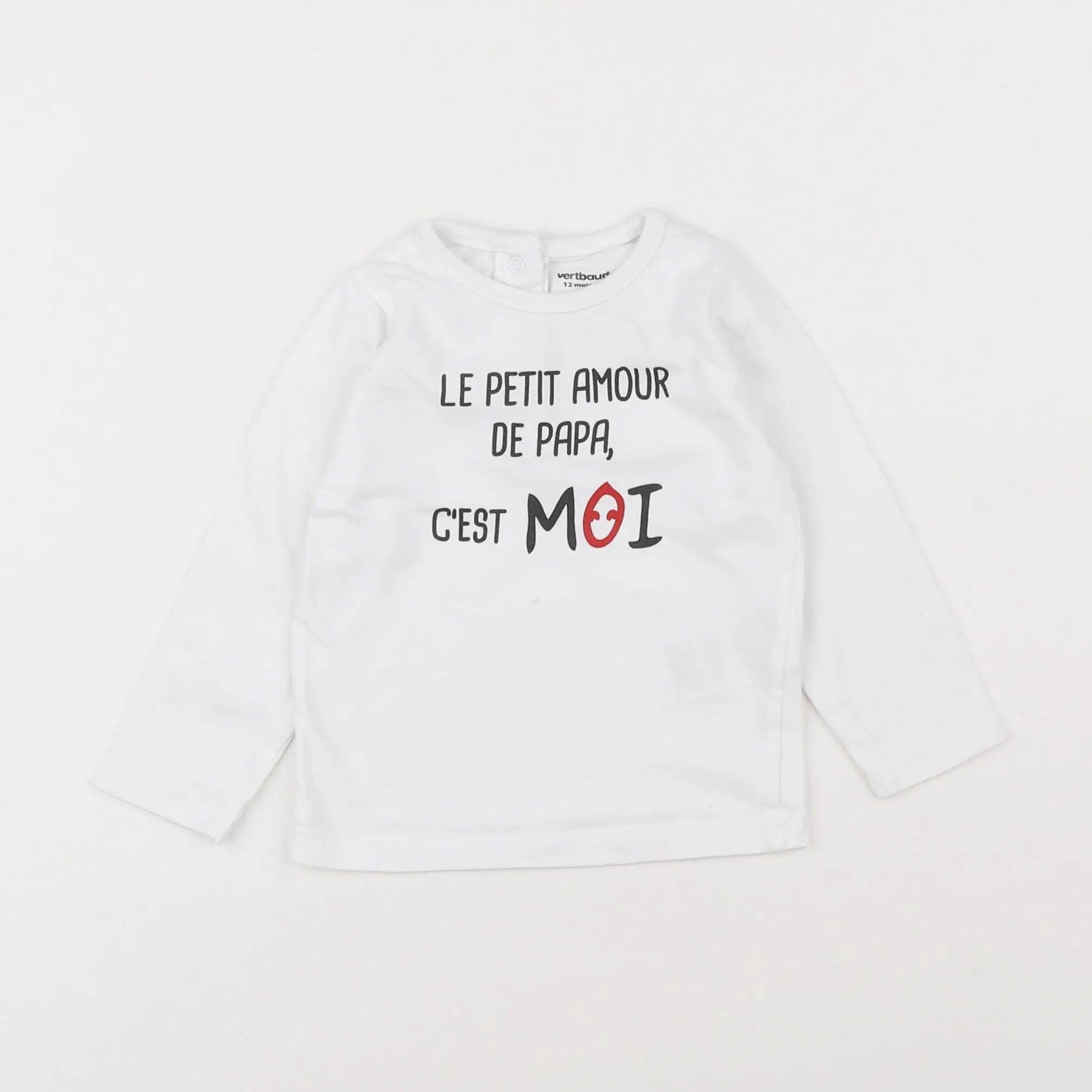 Vertbaudet - tee-shirt blanc - 12 mois