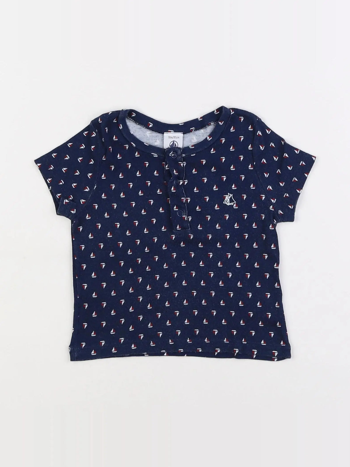 Petit Bateau - tee-shirt bleu - 18 mois