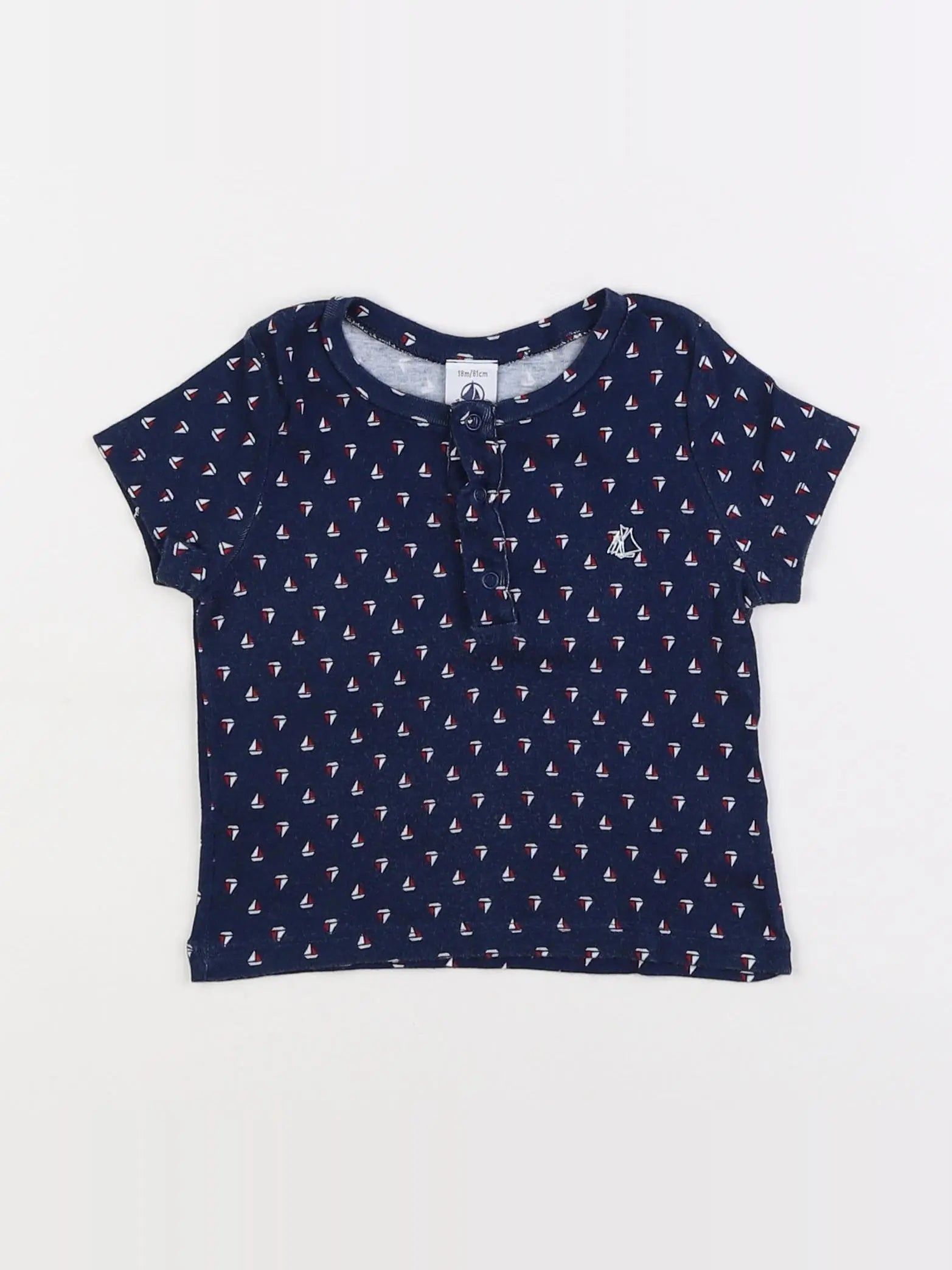 Petit Bateau - tee-shirt bleu - 18 mois