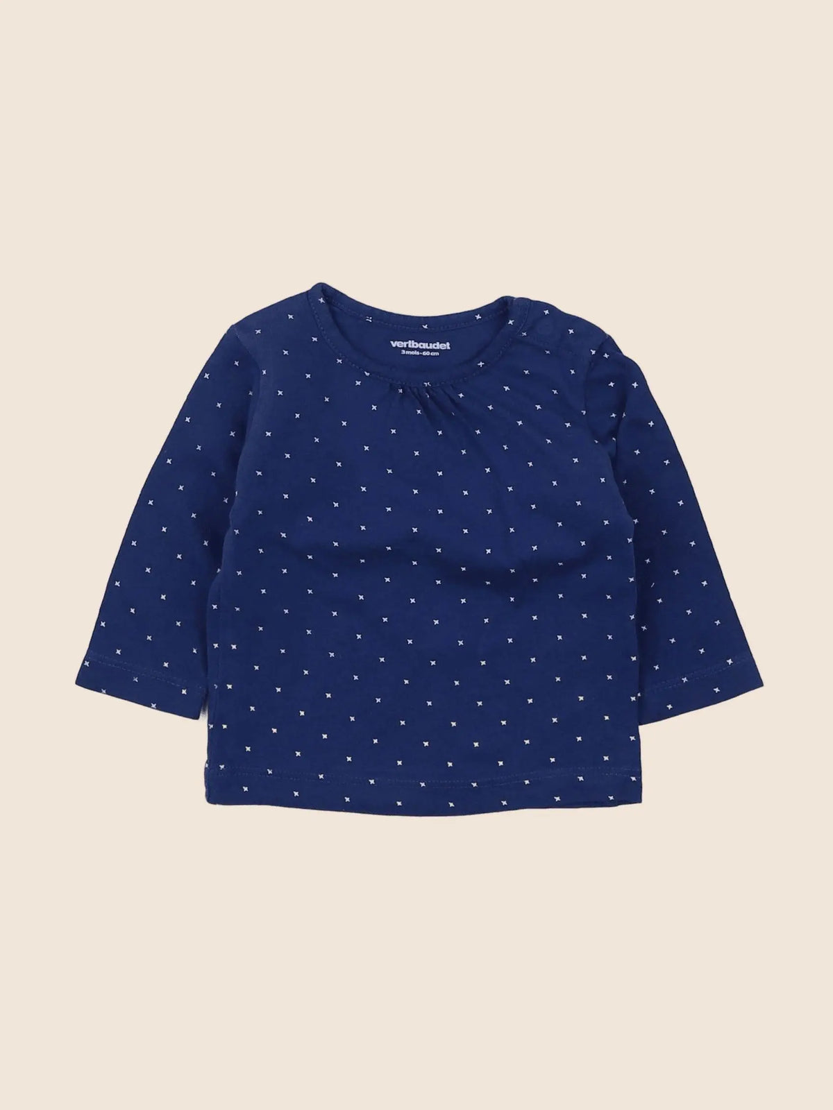 Vertbaudet - tee-shirt bleu - 3 mois