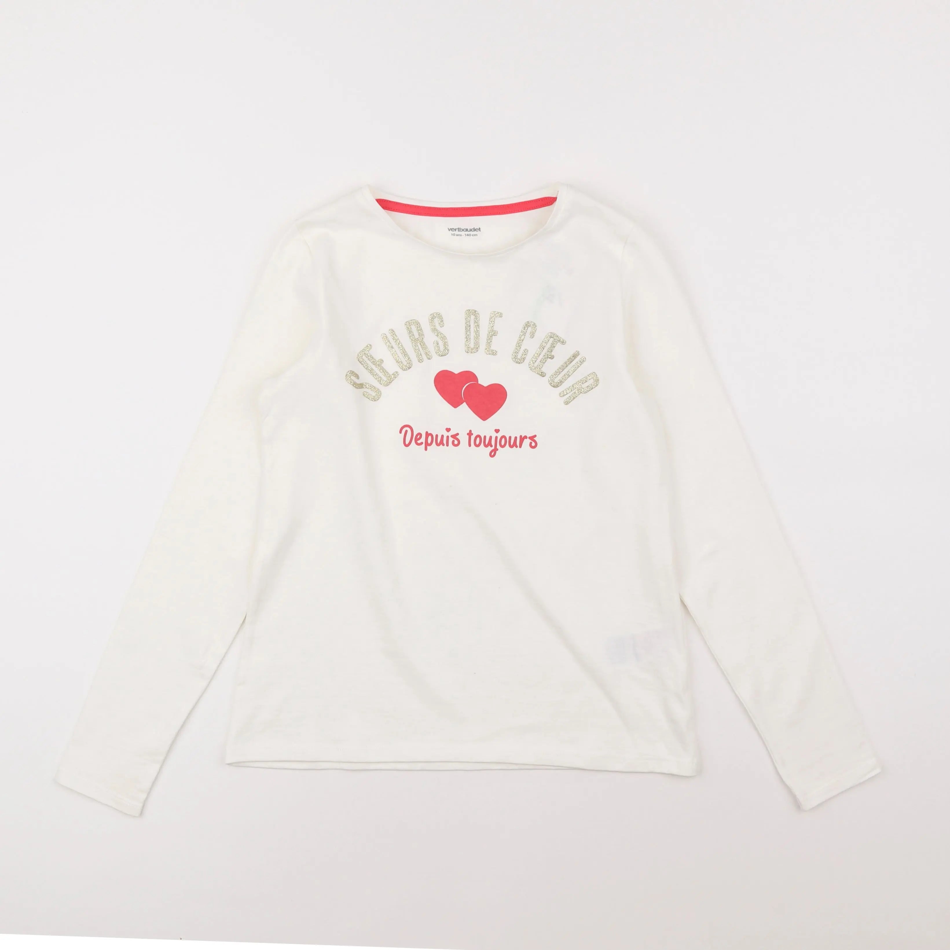 Vertbaudet - tee-shirt blanc - 10 ans