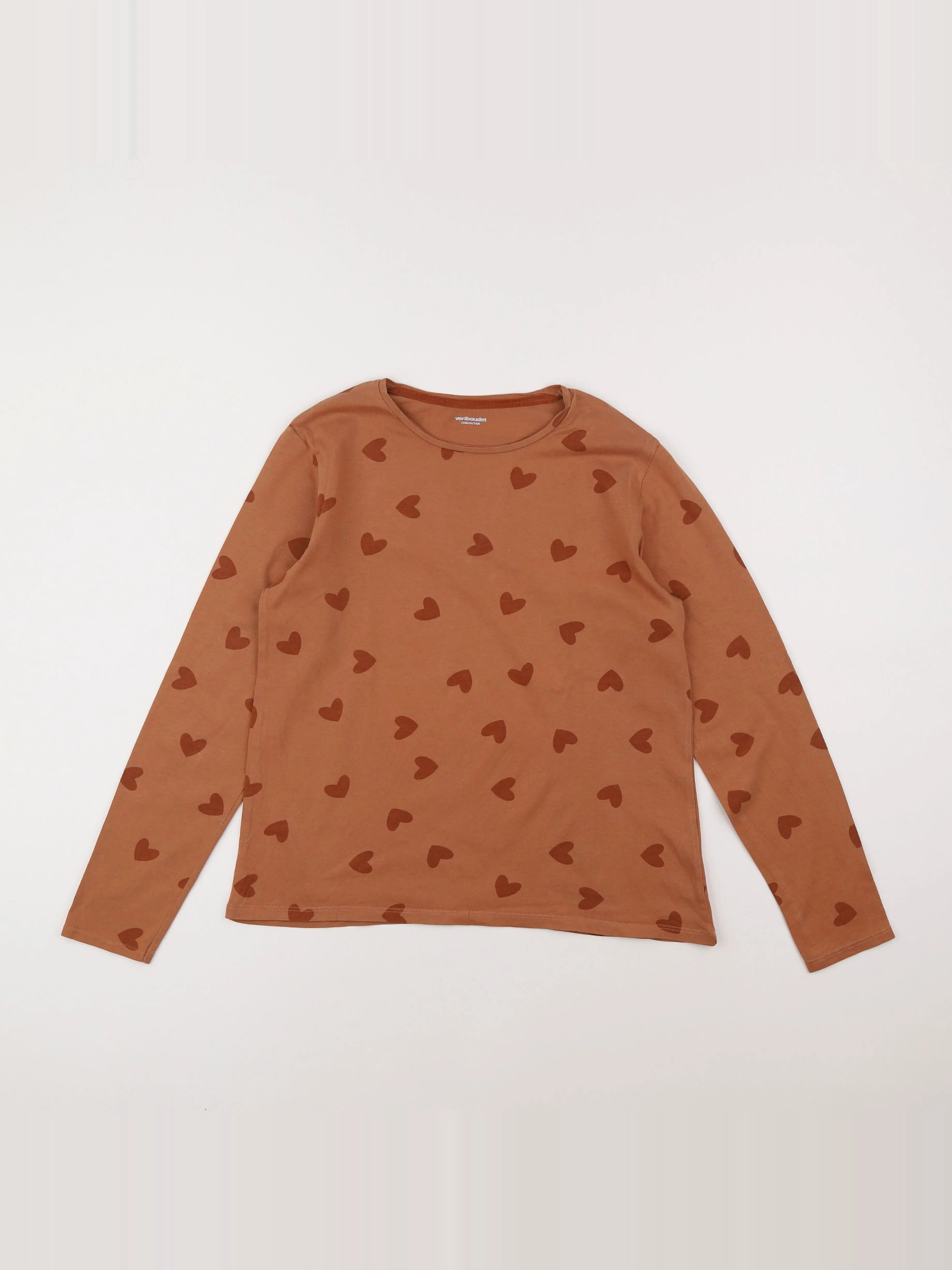 Vertbaudet - tee-shirt marron - 14 ans
