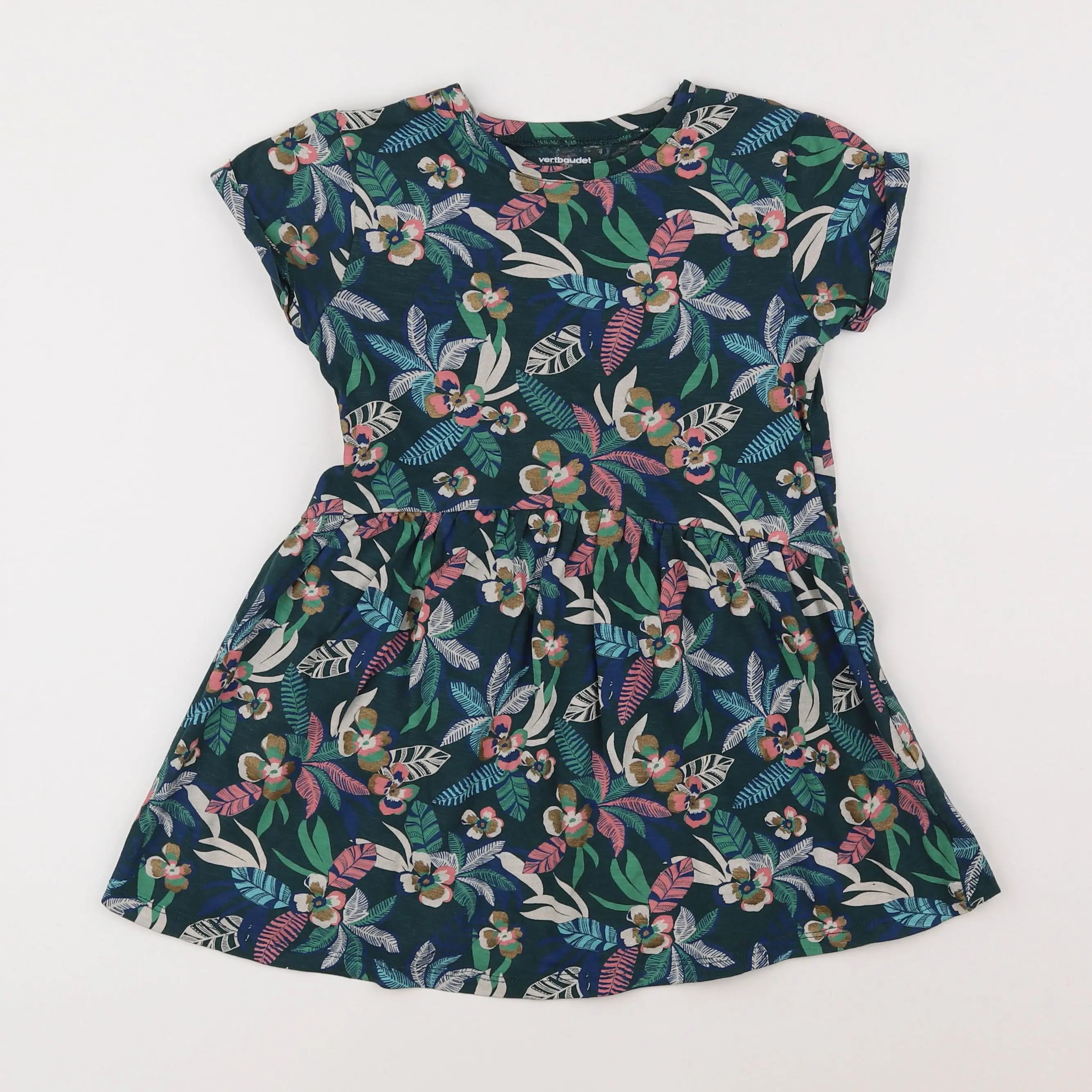 Vertbaudet - robe vert - 6 ans