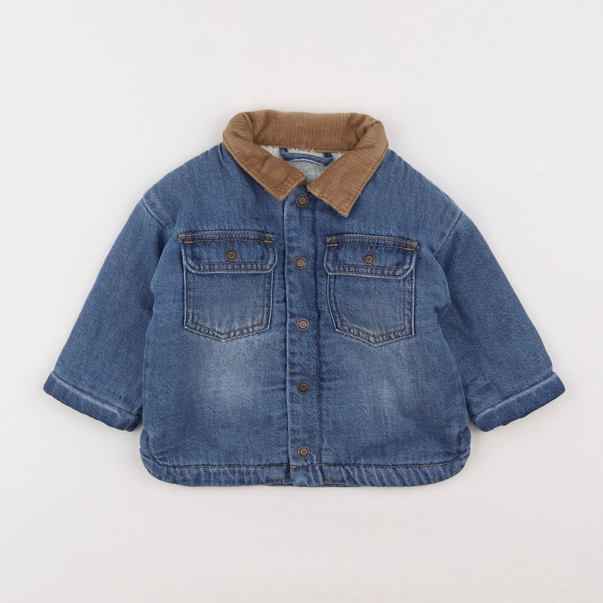 Vertbaudet - veste doublé bleu - 9 mois