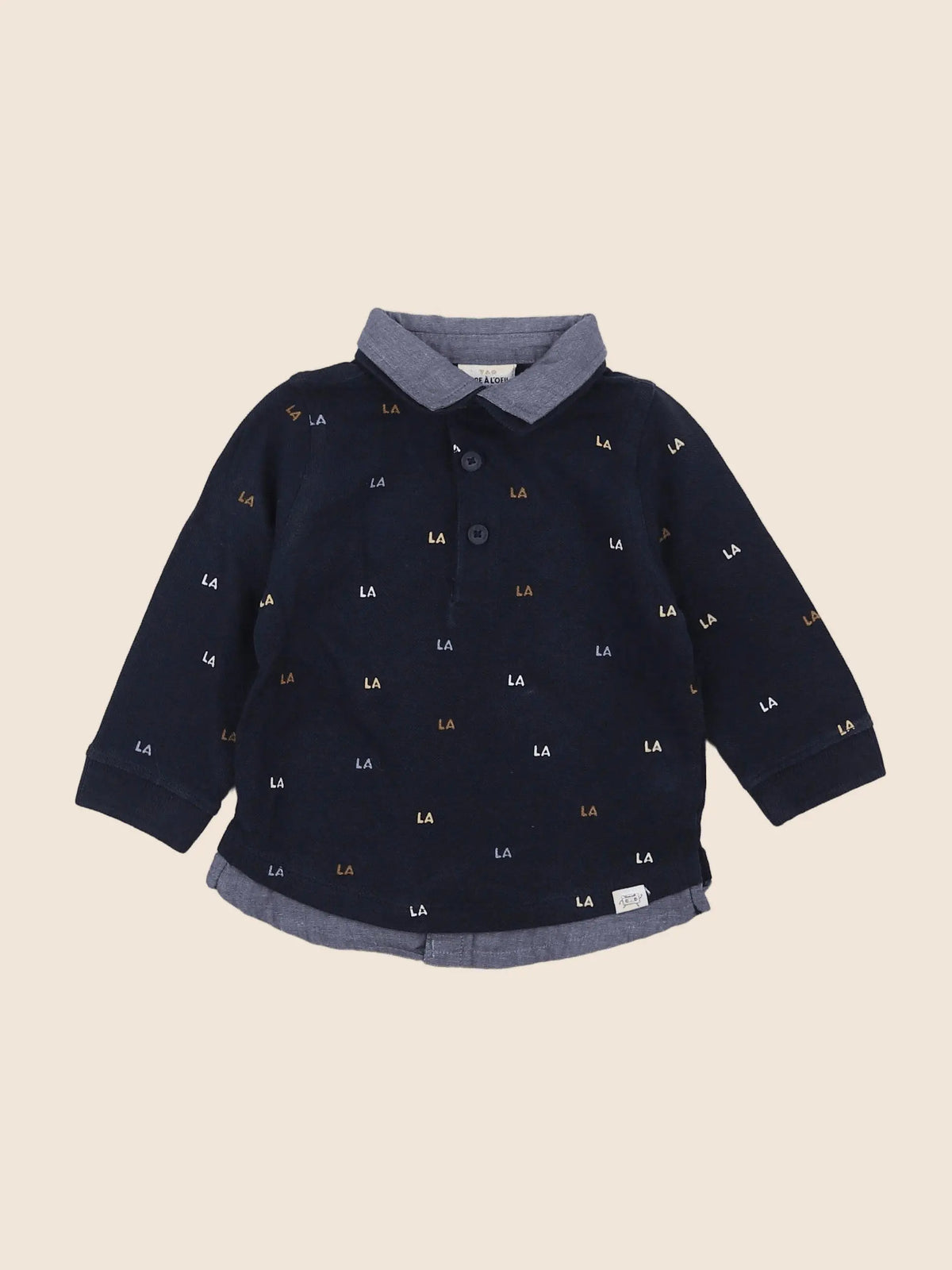 Tape à l'oeil - polo bleu - 6 mois