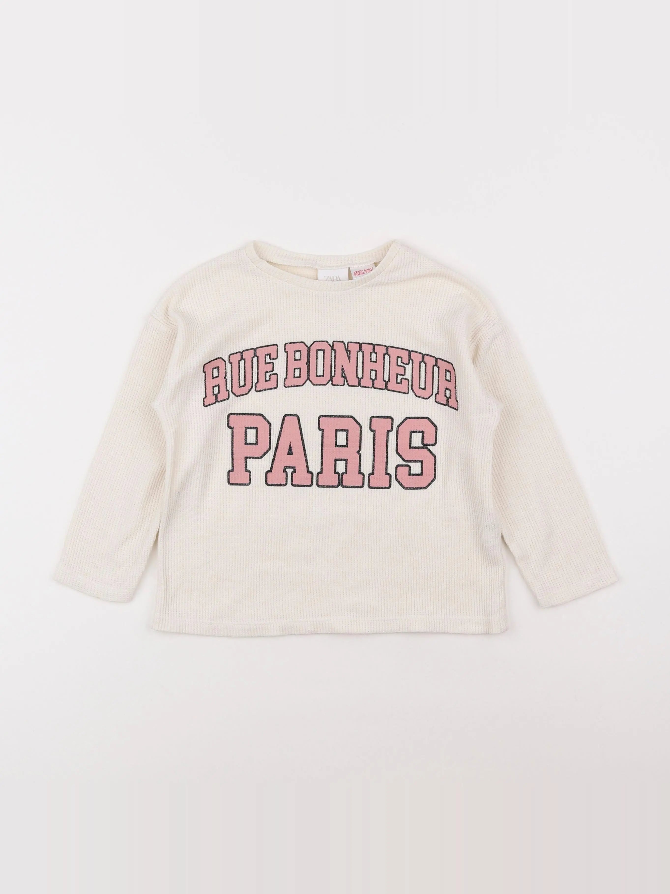Zara - sweat beige - 3/4 ans