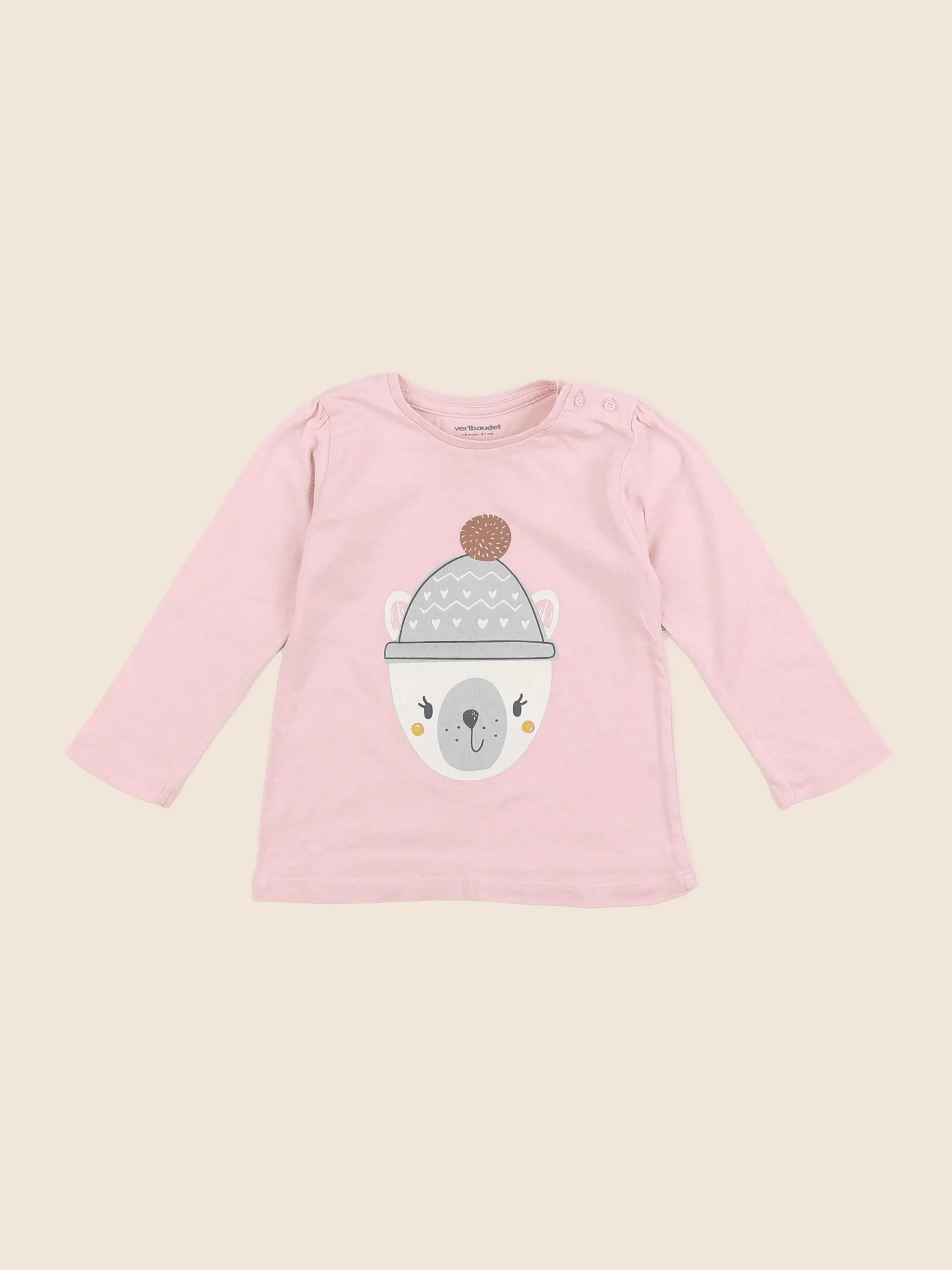 Vertbaudet - tee-shirt rose - 18 mois
