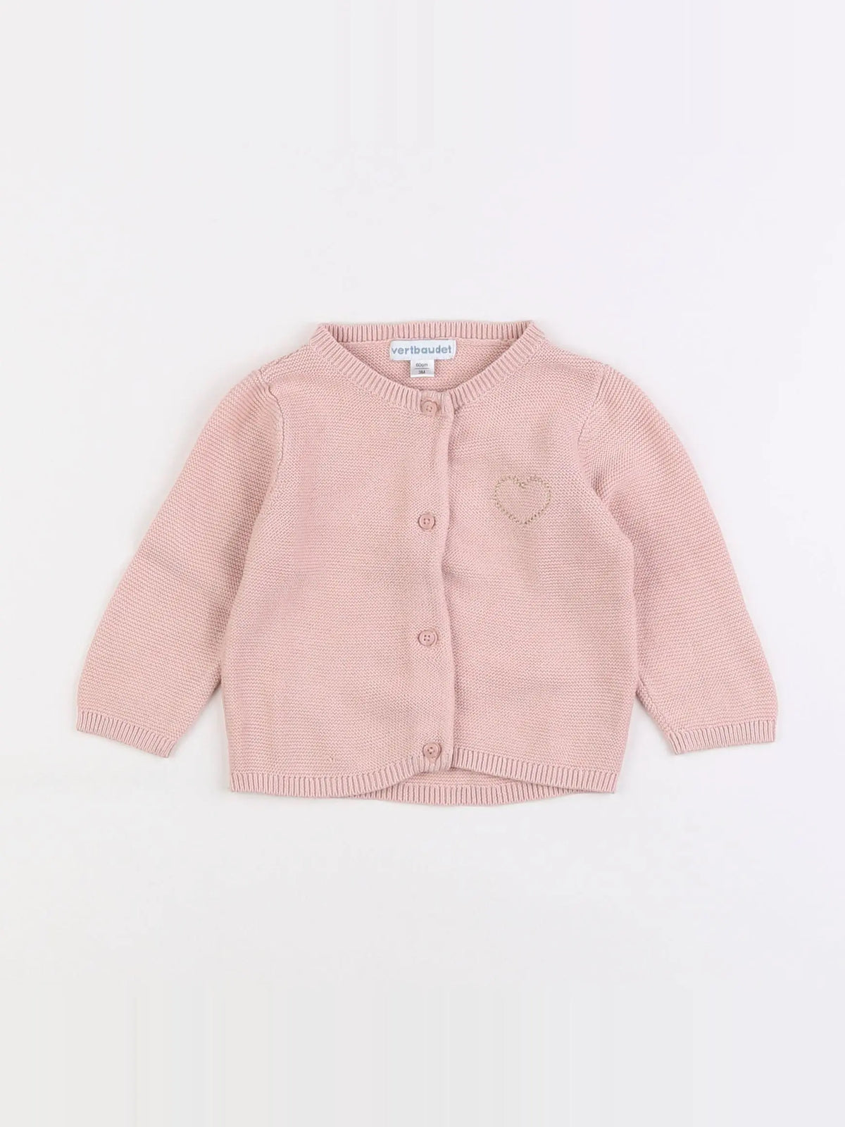 Vertbaudet - gilet rose - 3 mois