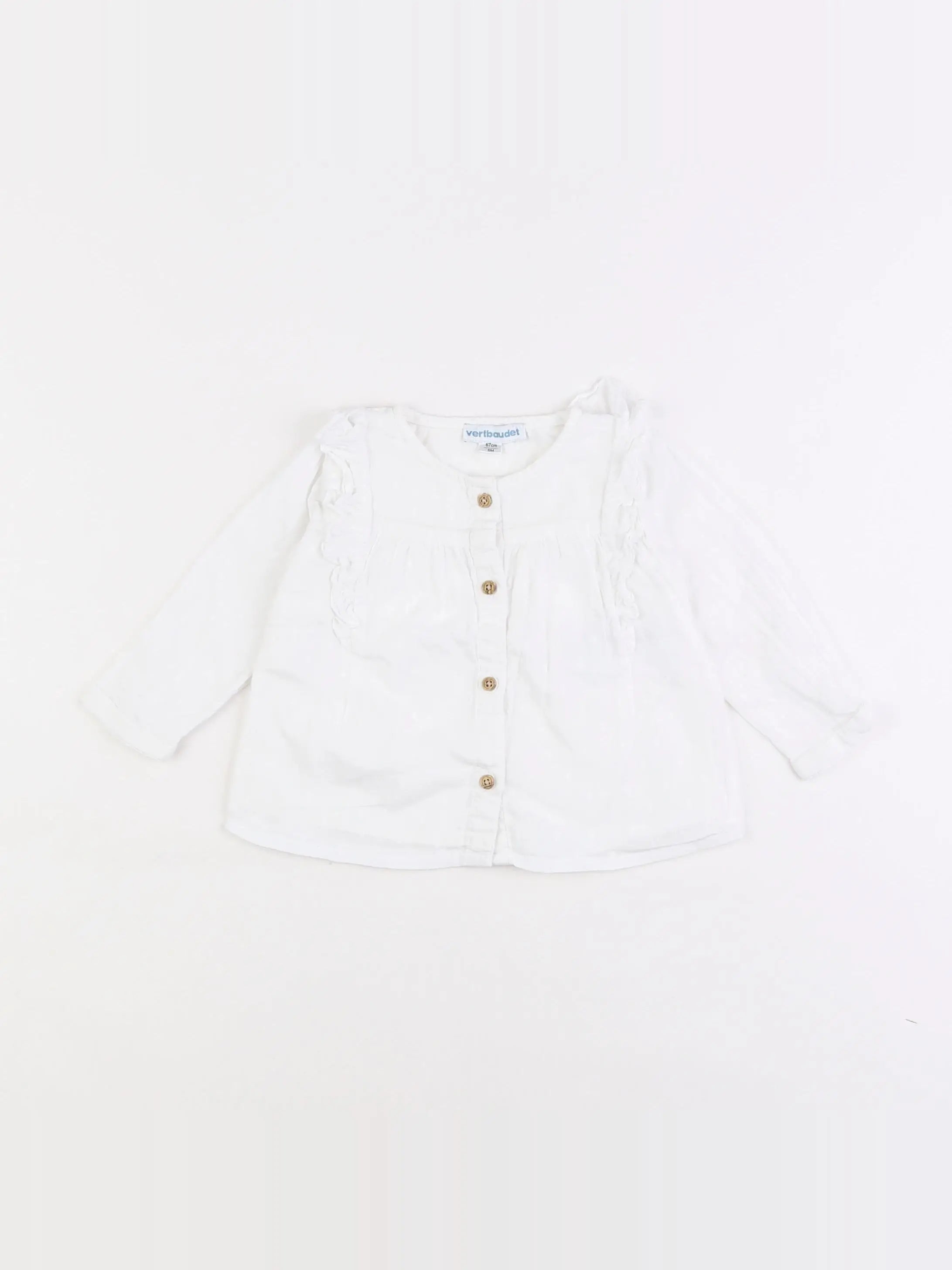 Vertbaudet - chemise blanc - 6 mois