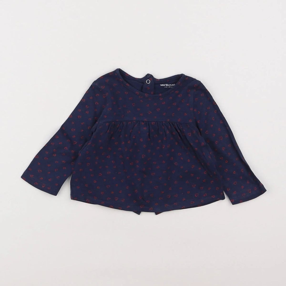 Vertbaudet - tee-shirt bleu - 3 mois