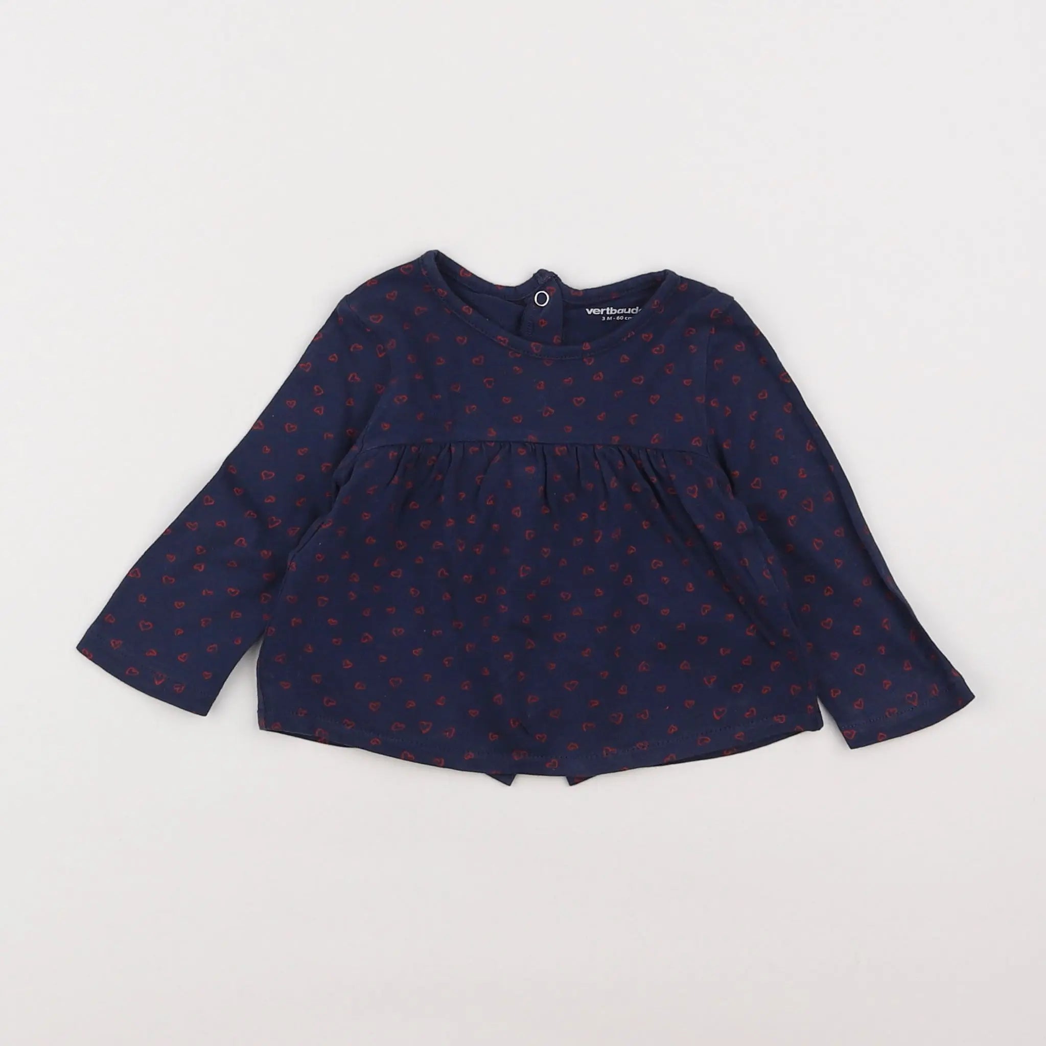 Vertbaudet - tee-shirt bleu - 3 mois