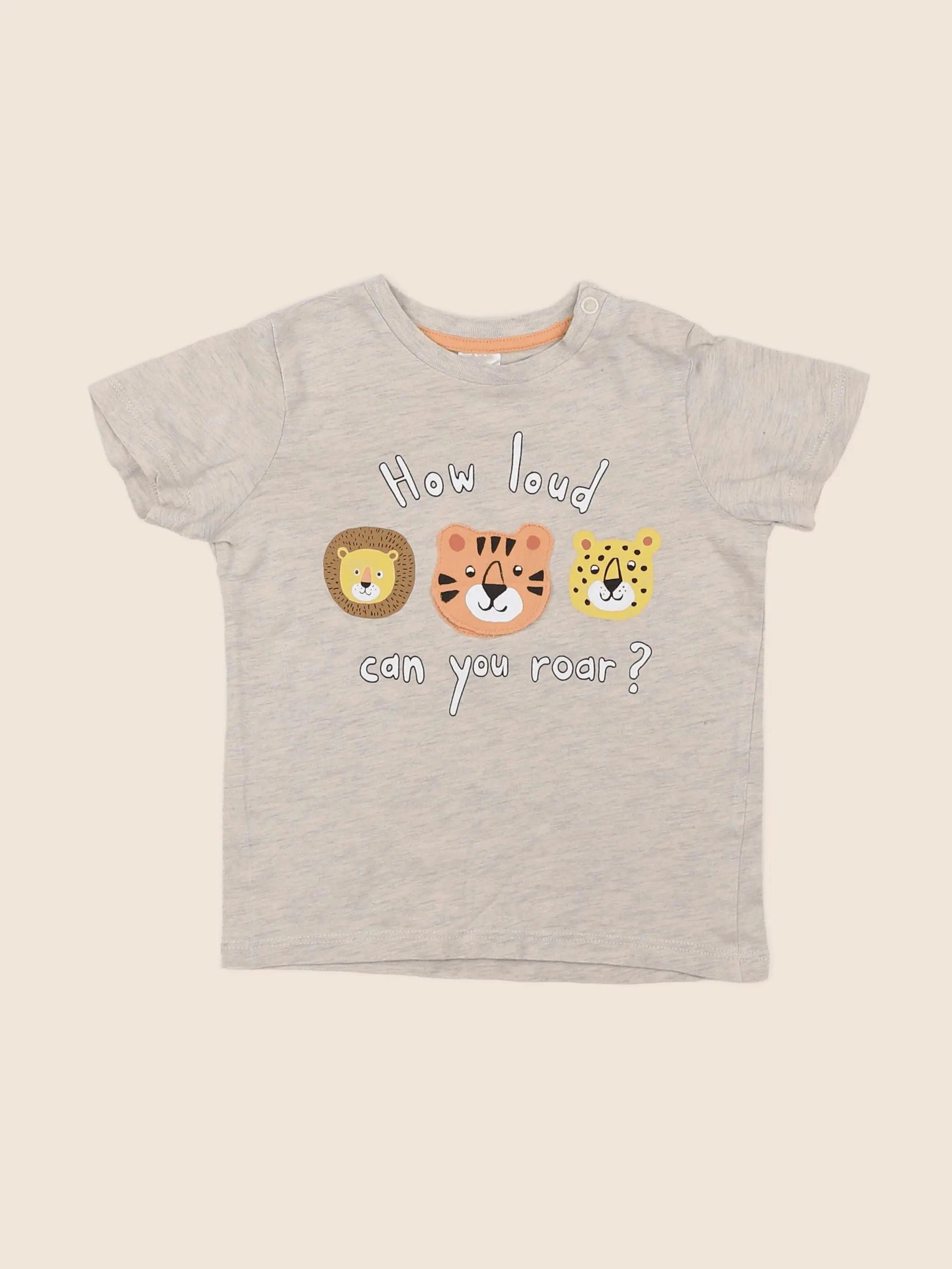 H&M - tee-shirt gris - 9/12 mois