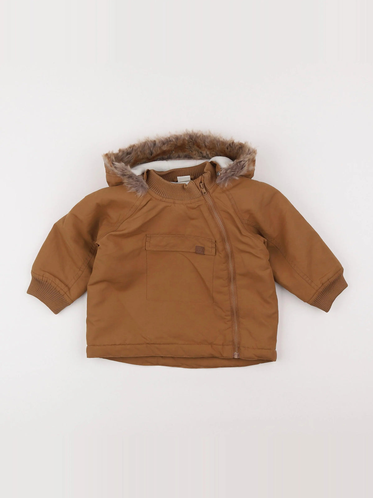H&M - veste doublé marron - 9/12 mois