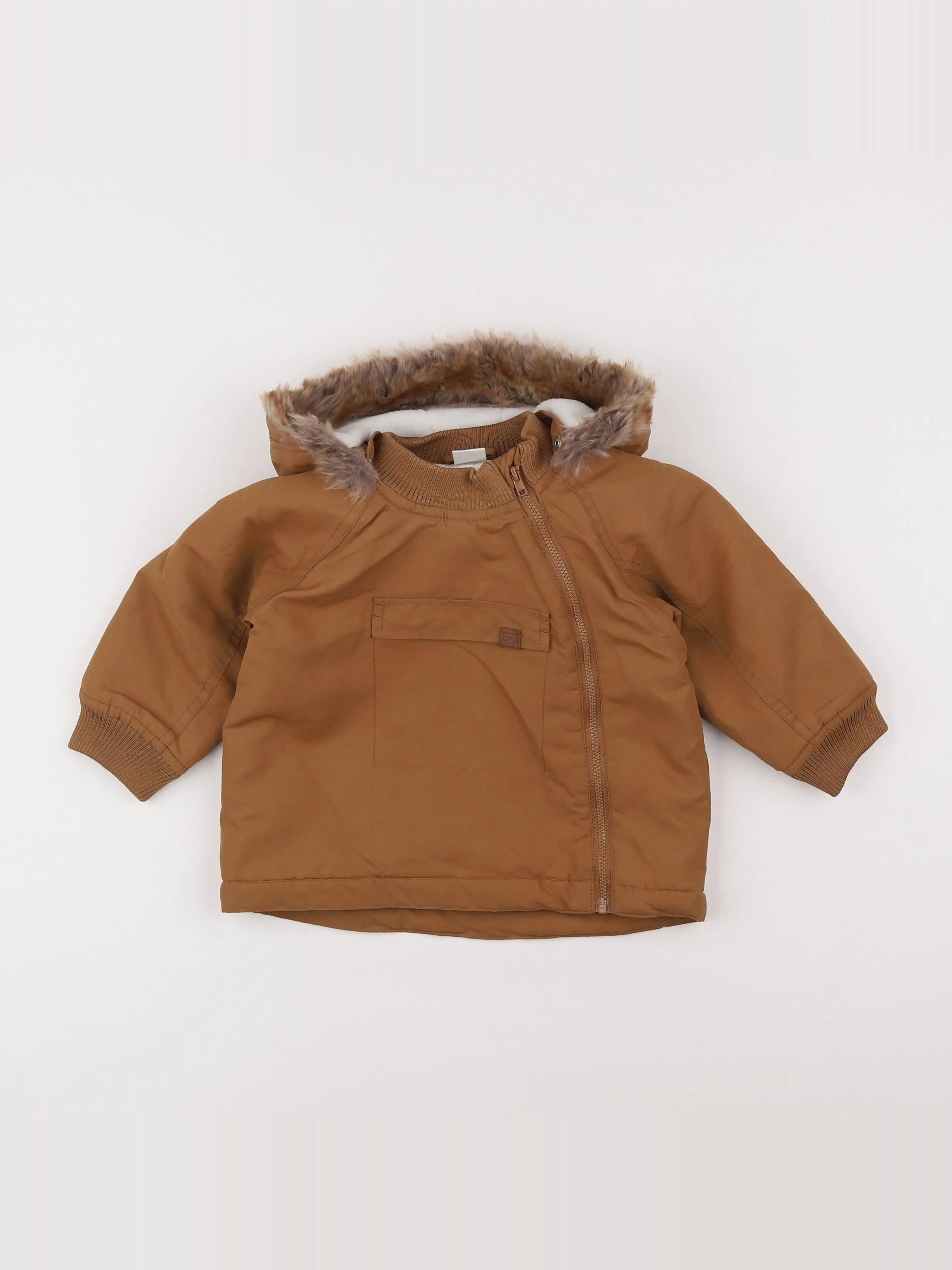 H&M - veste doublé marron - 9/12 mois