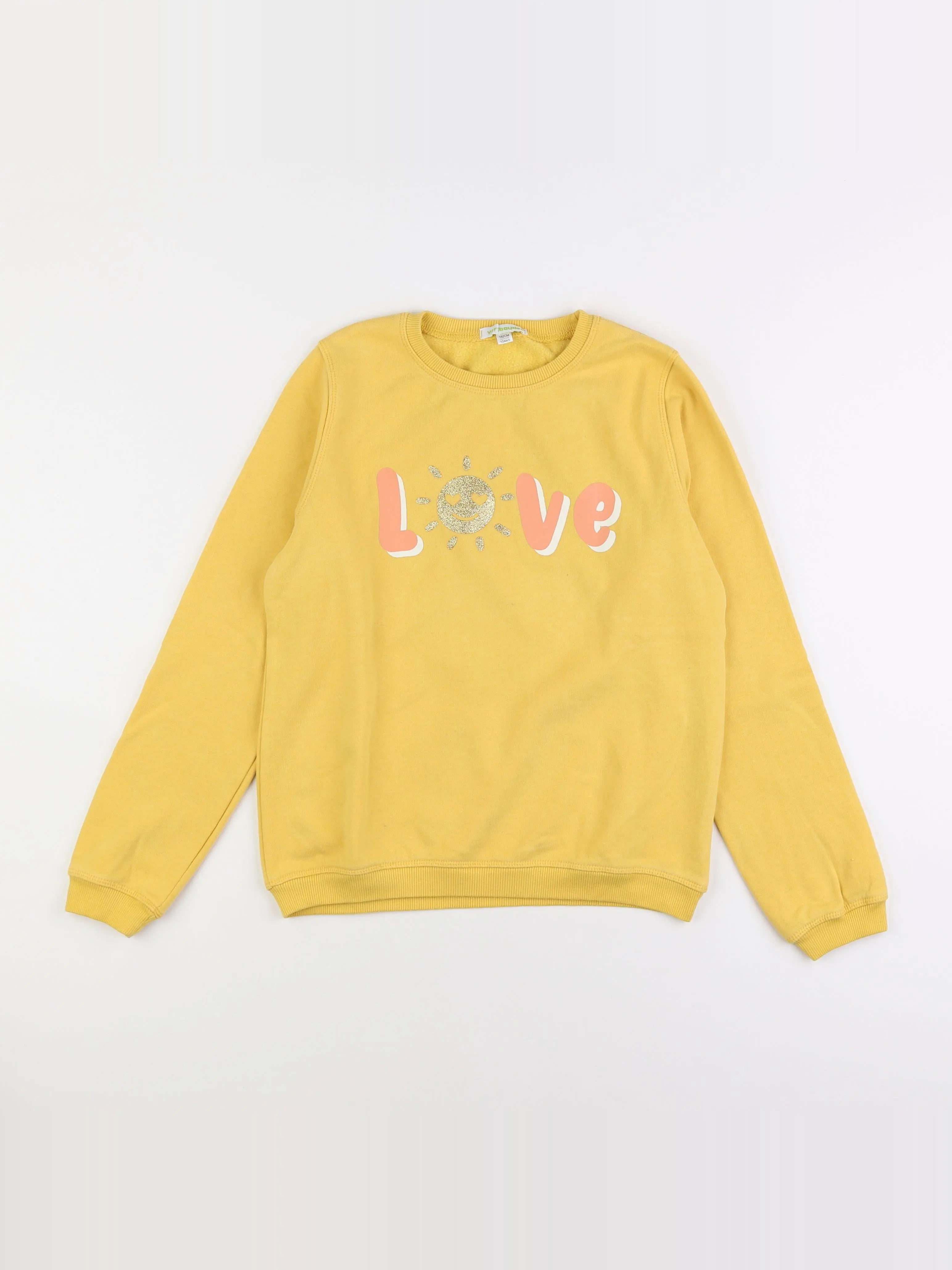 Vertbaudet - sweat jaune - 12 ans