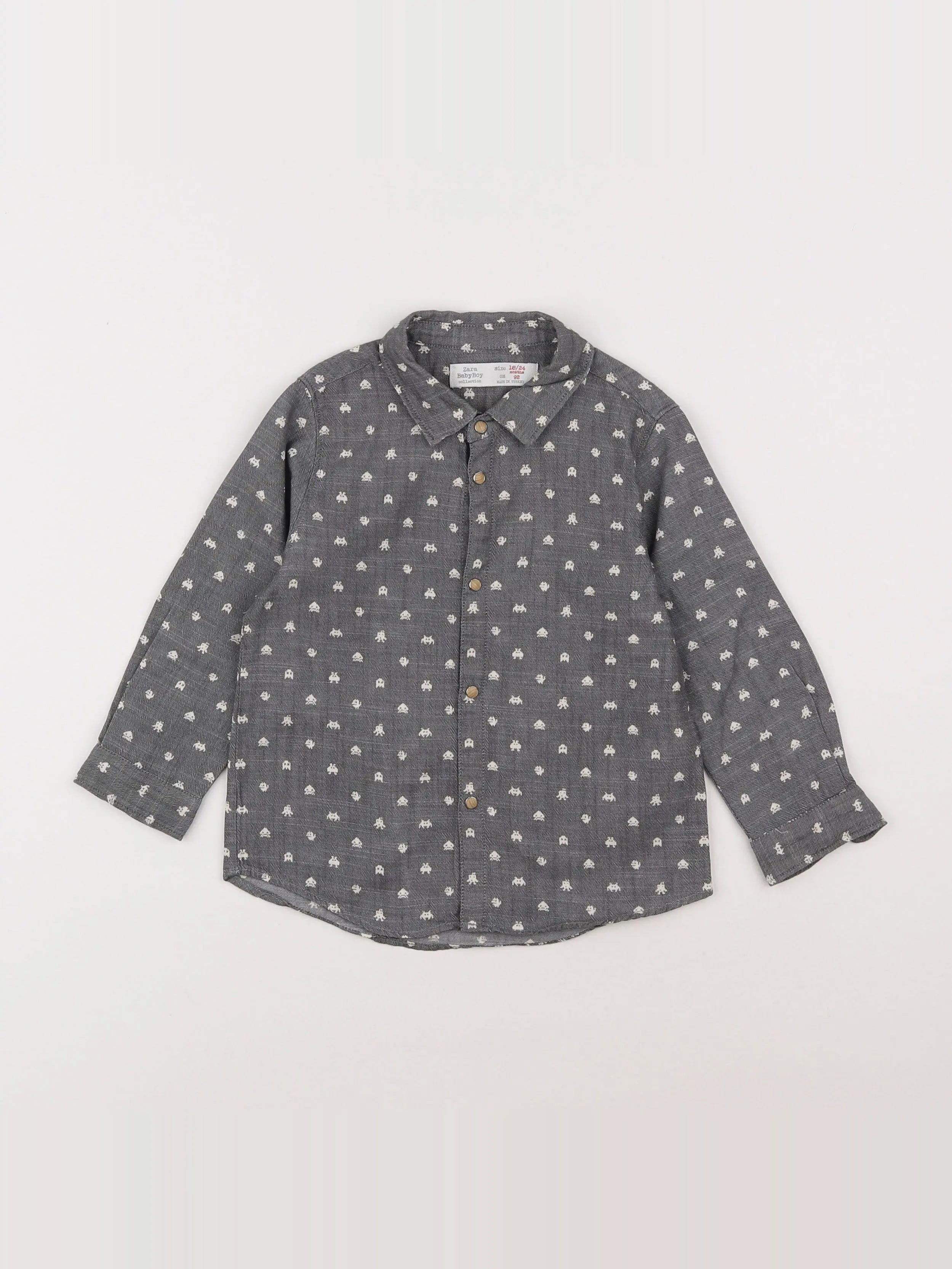 Zara - chemise gris - 18 mois à 2 ans