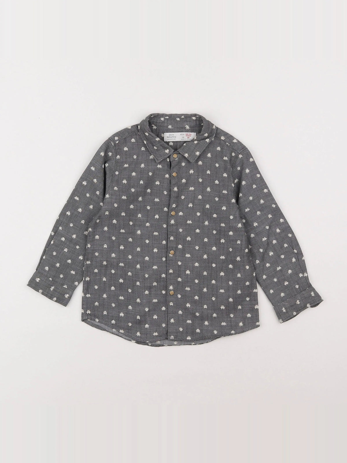 Zara - chemise gris - 18 mois à 2 ans