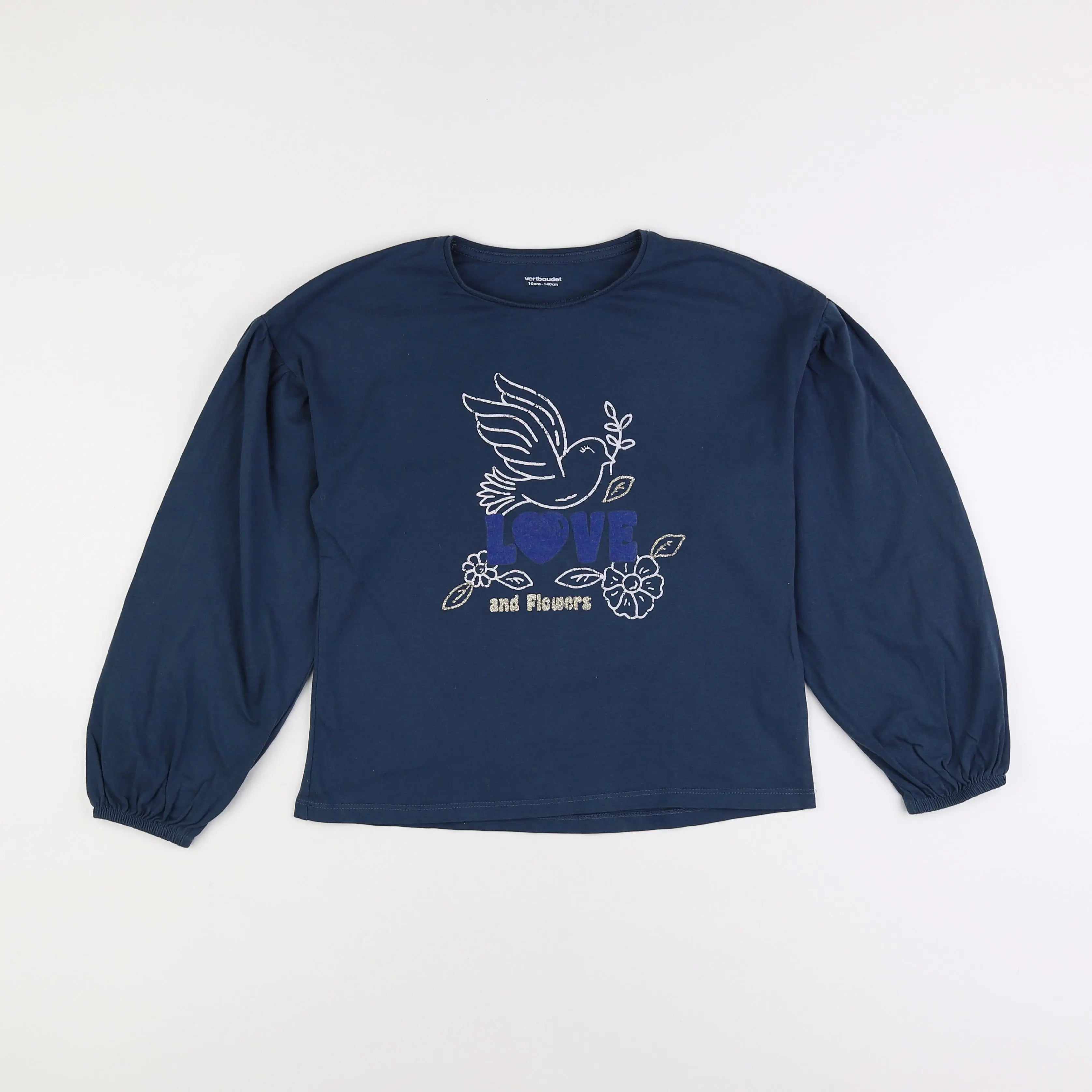 Vertbaudet - tee-shirt bleu - 10 ans