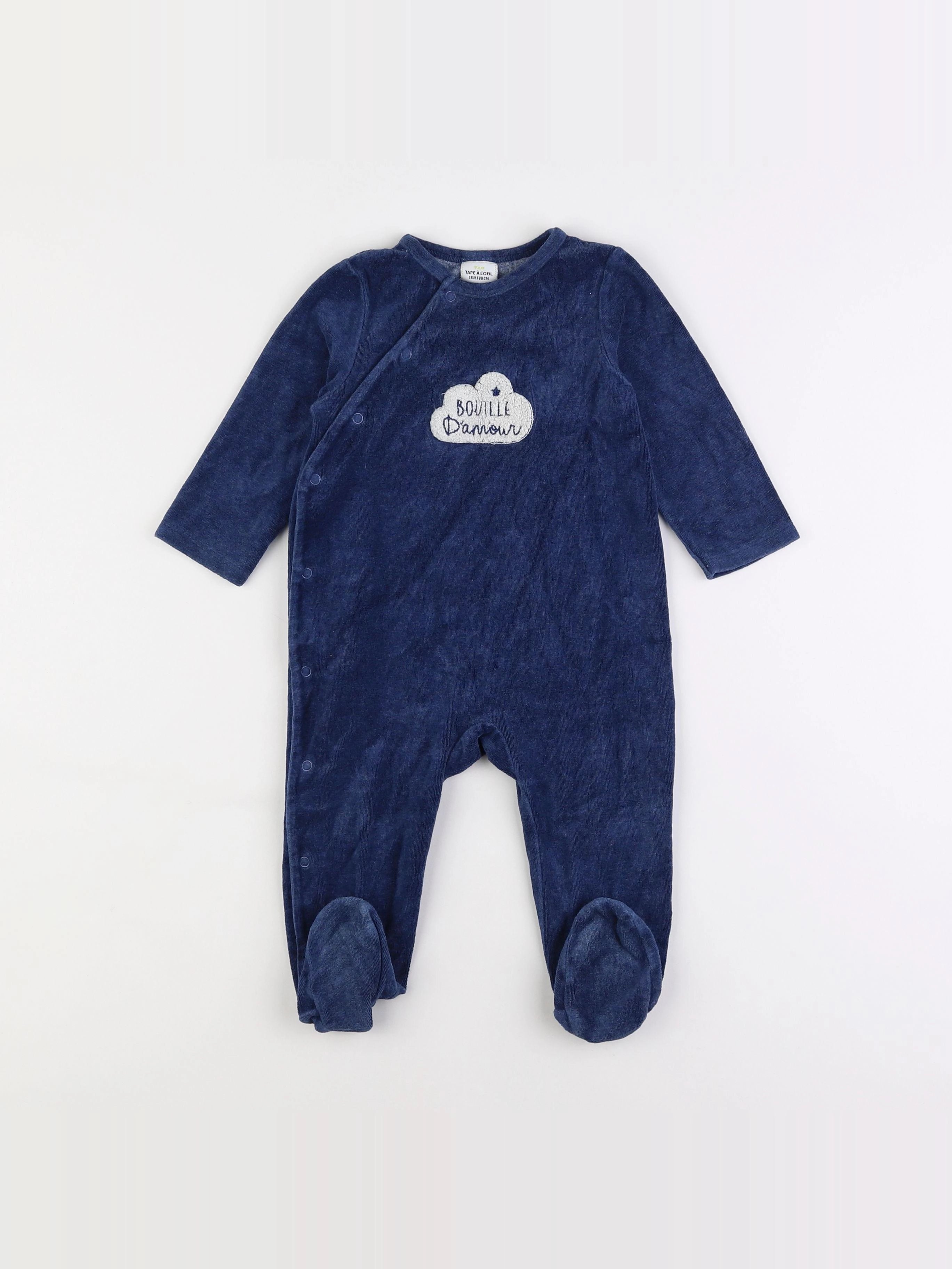Tape à l'oeil - pyjama velours bleu - 18 mois