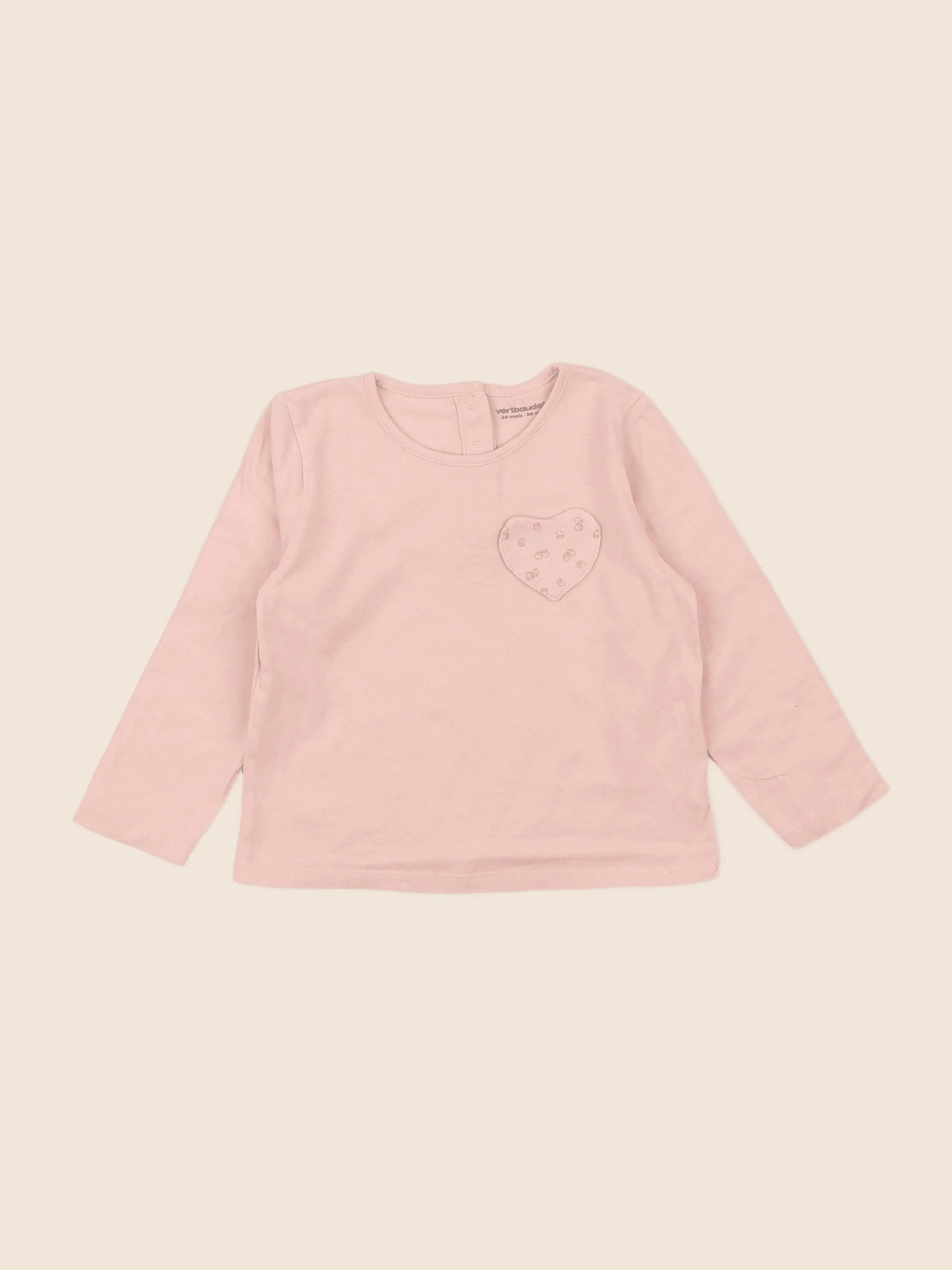 Vertbaudet - tee-shirt rose - 2 ans