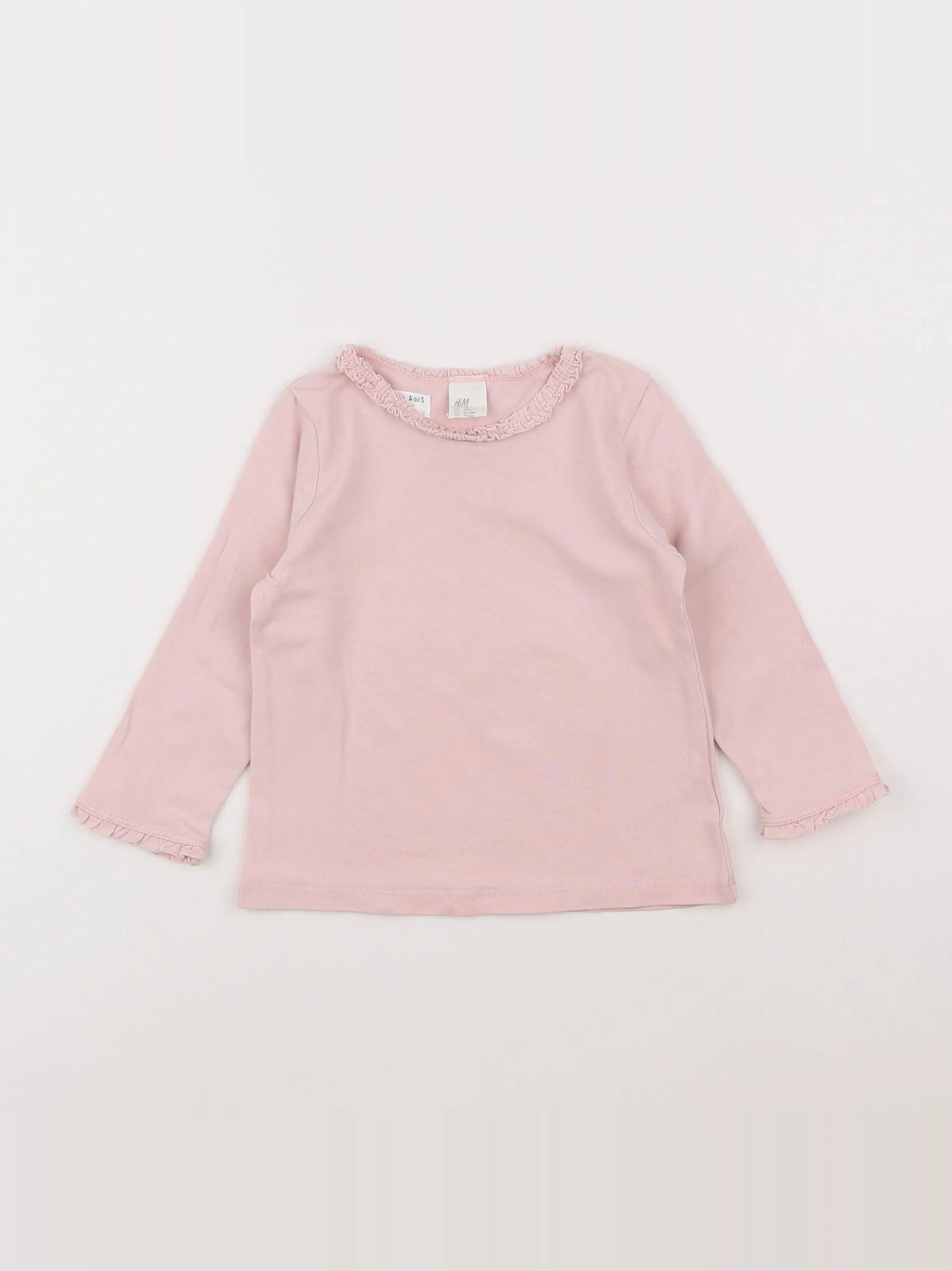H&M - tee-shirt rose - 12/18 mois