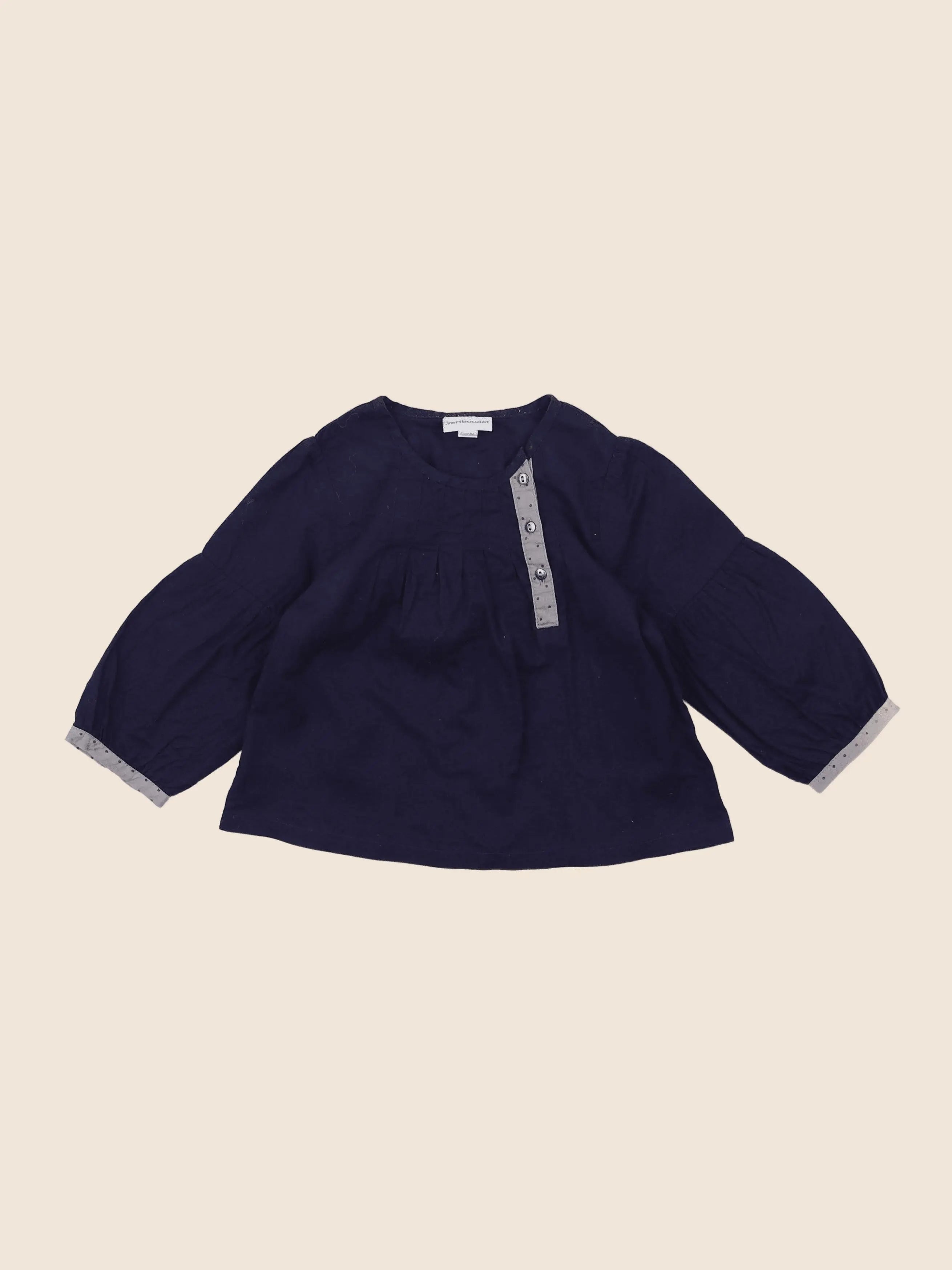 Vertbaudet - blouse bleu - 18 mois