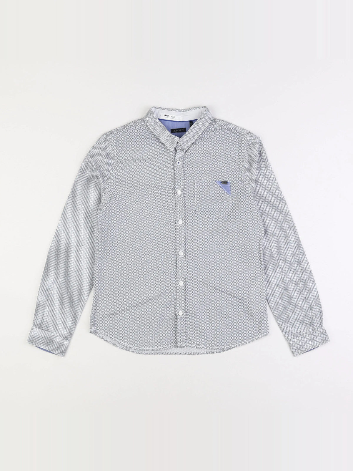IKKS - chemise bleu, blanc - 10 ans