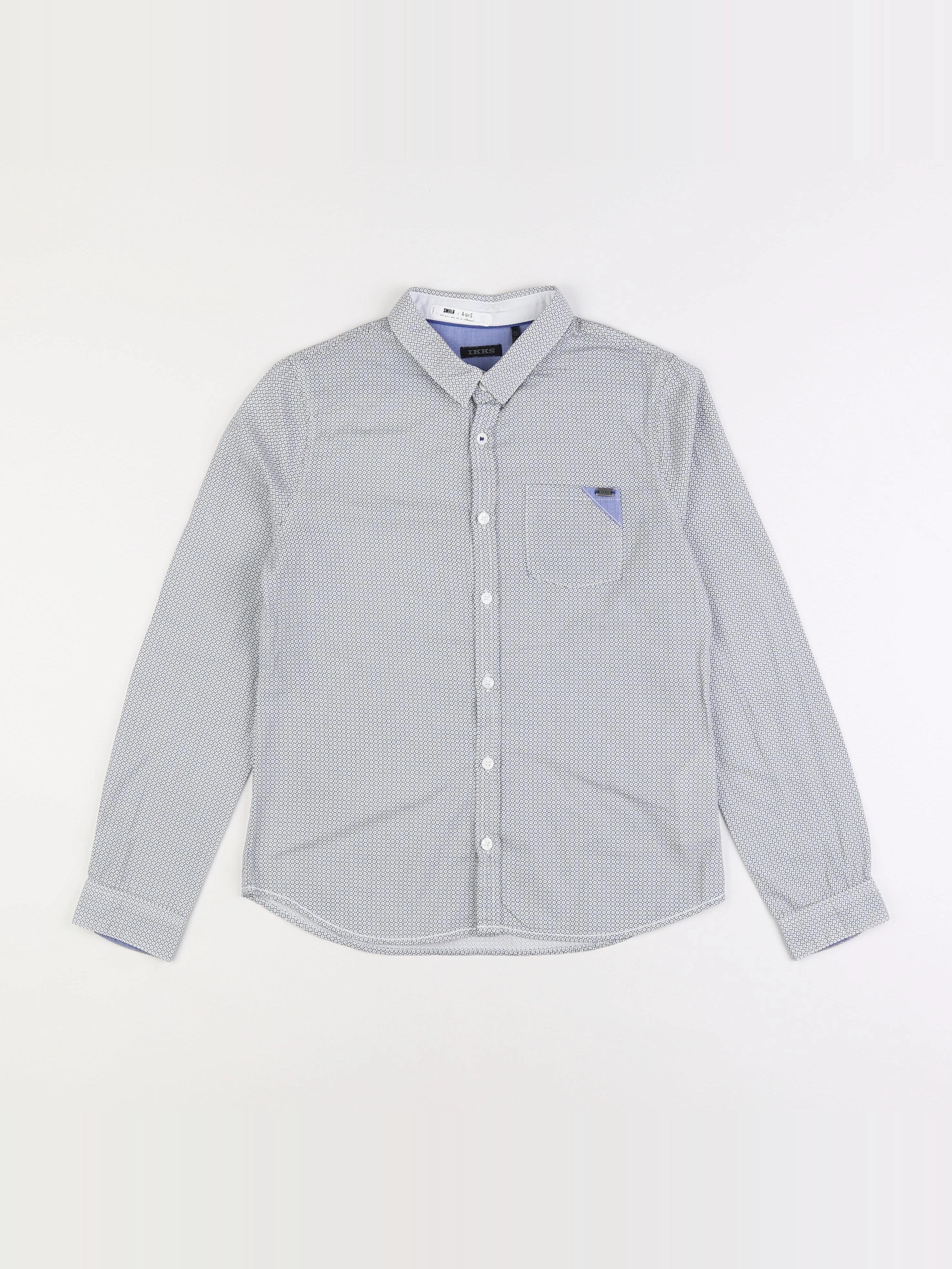 IKKS - chemise bleu, blanc - 10 ans