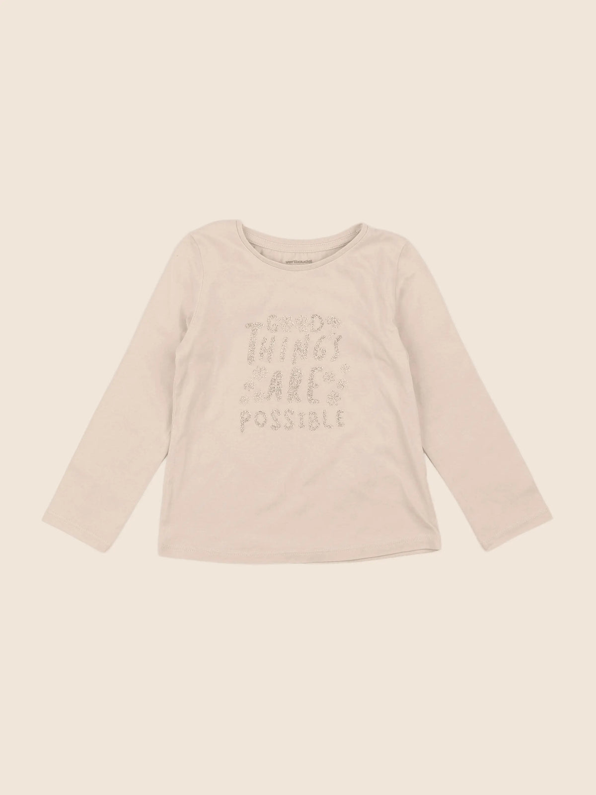 Vertbaudet - tee-shirt beige - 3 ans