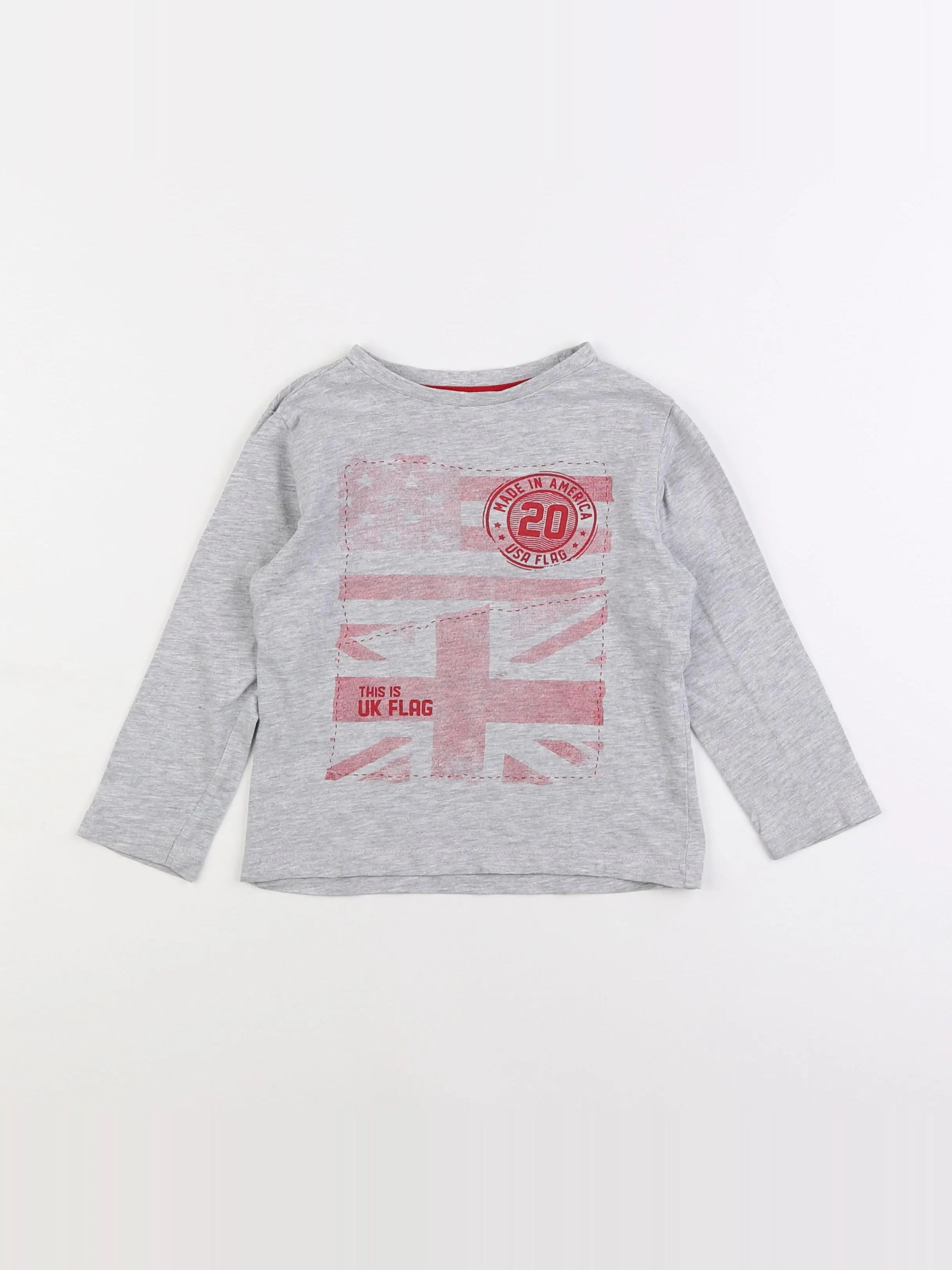 Vertbaudet - tee-shirt gris - 4 ans