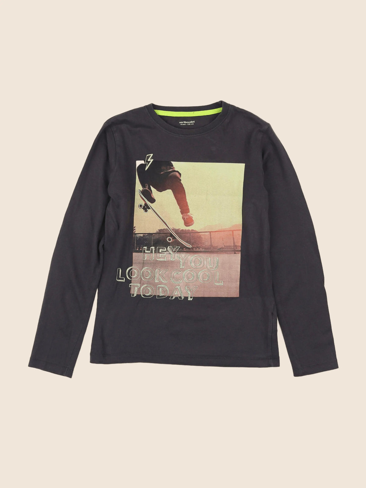 Vertbaudet - tee-shirt gris - 10 ans
