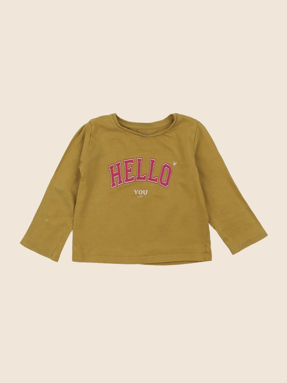 Vertbaudet - tee-shirt or, marron - 2 ans