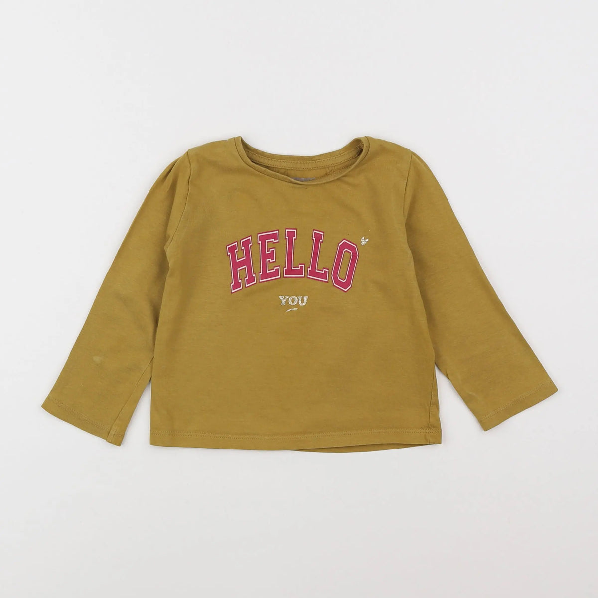Vertbaudet - tee-shirt or, marron - 2 ans