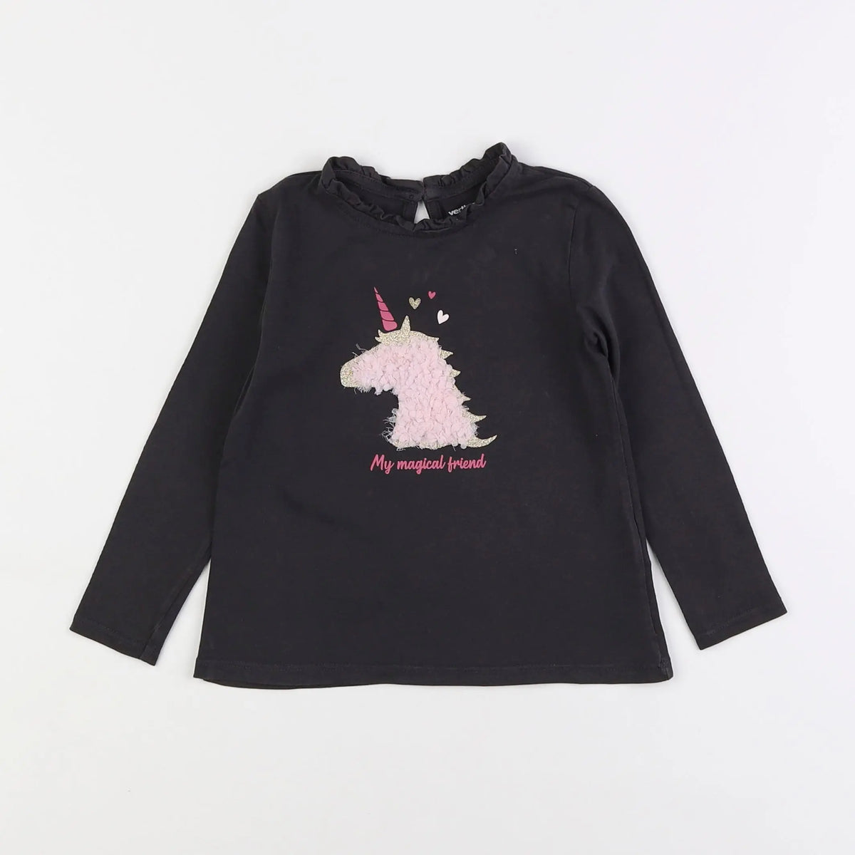 Vertbaudet - tee-shirt marron, rose - 3 ans