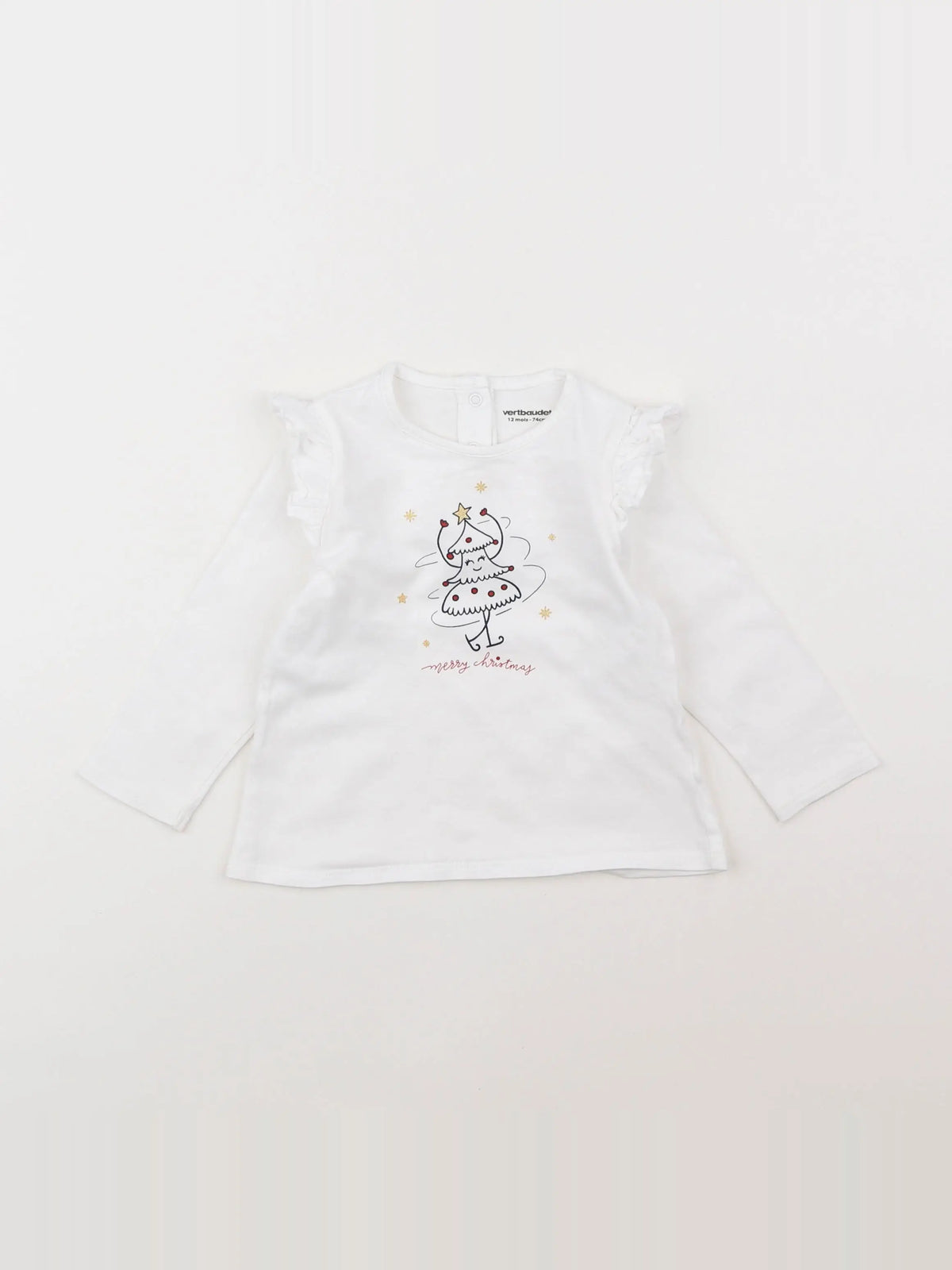 Vertbaudet - tee-shirt blanc - 12 mois