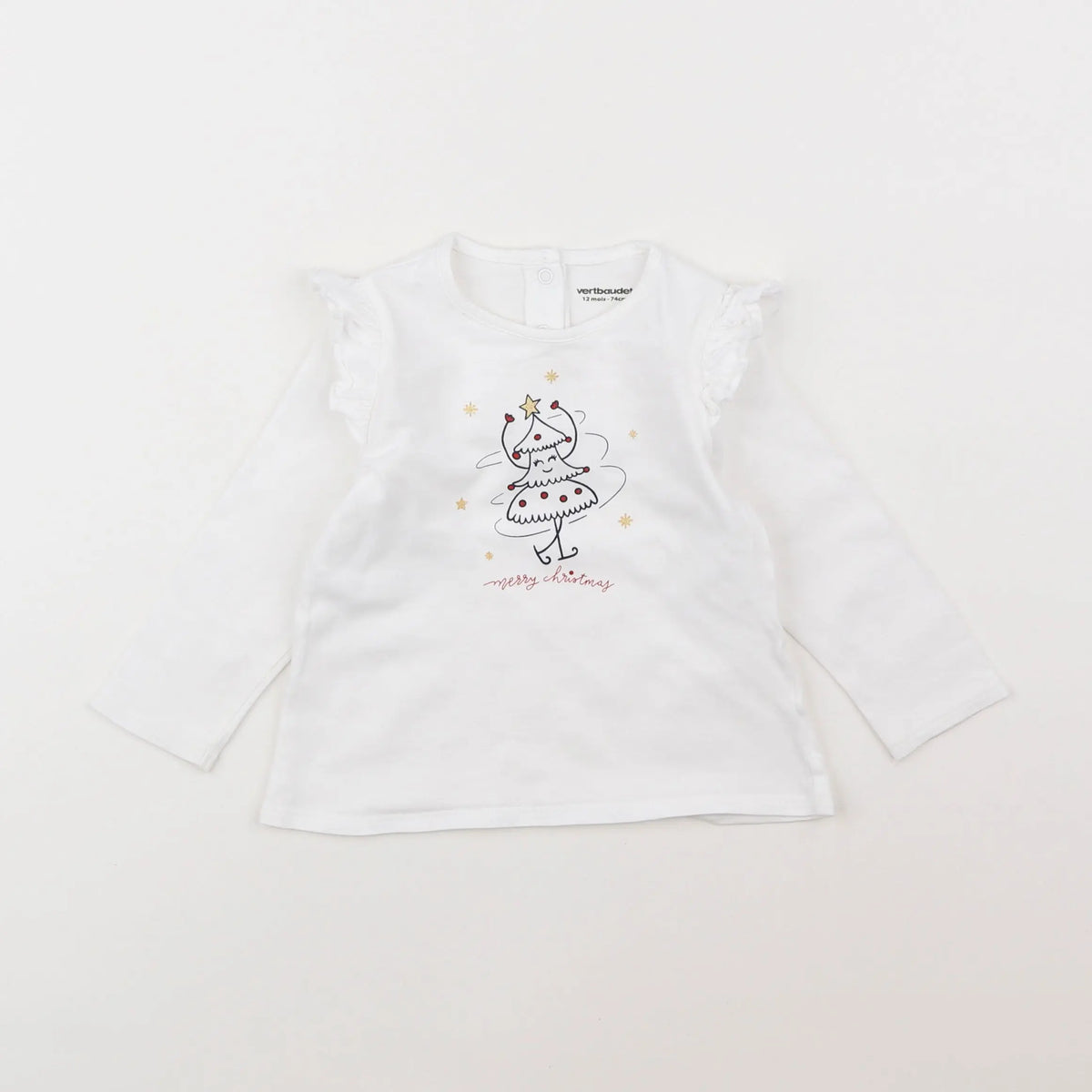 Vertbaudet - tee-shirt blanc - 12 mois