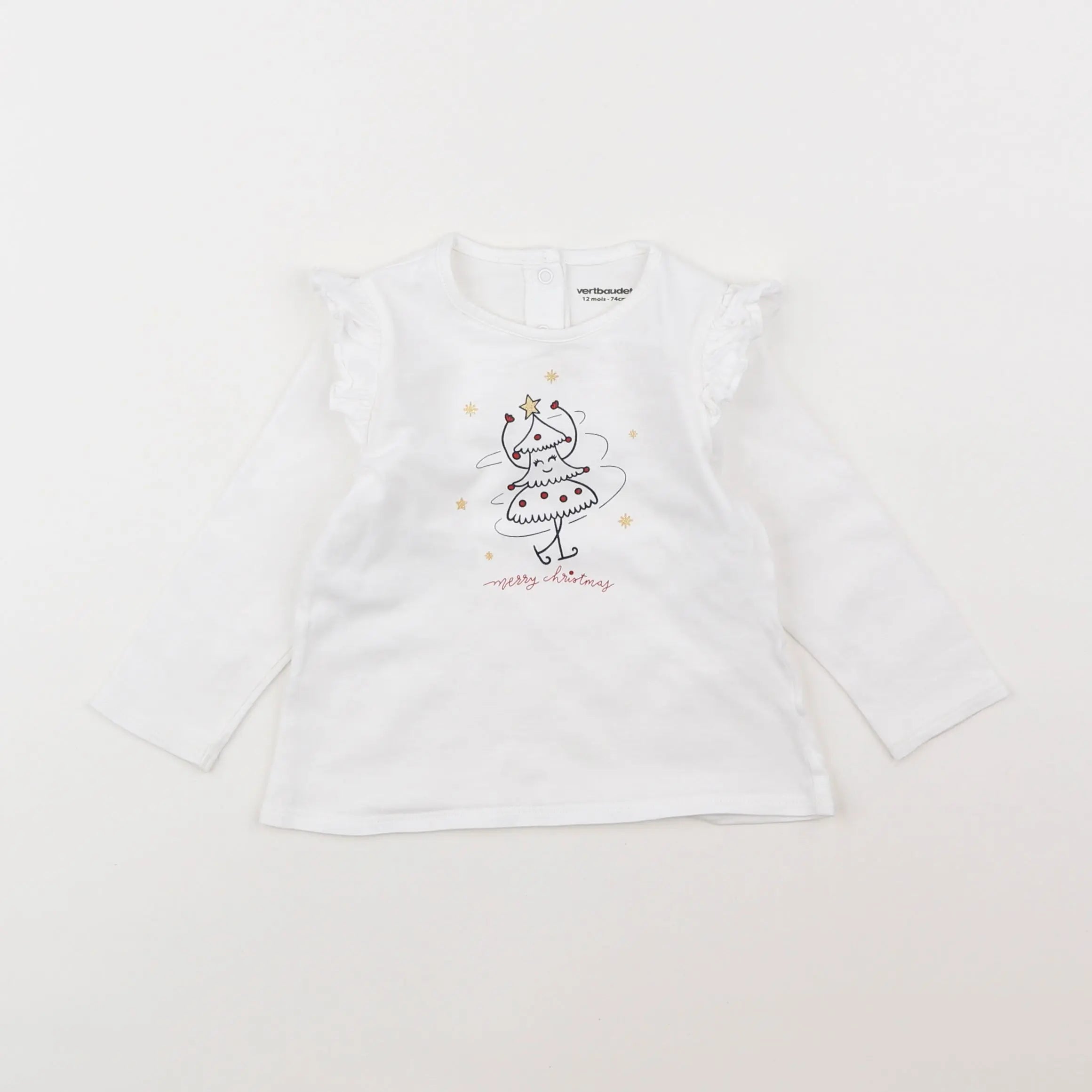 Vertbaudet - tee-shirt blanc - 12 mois