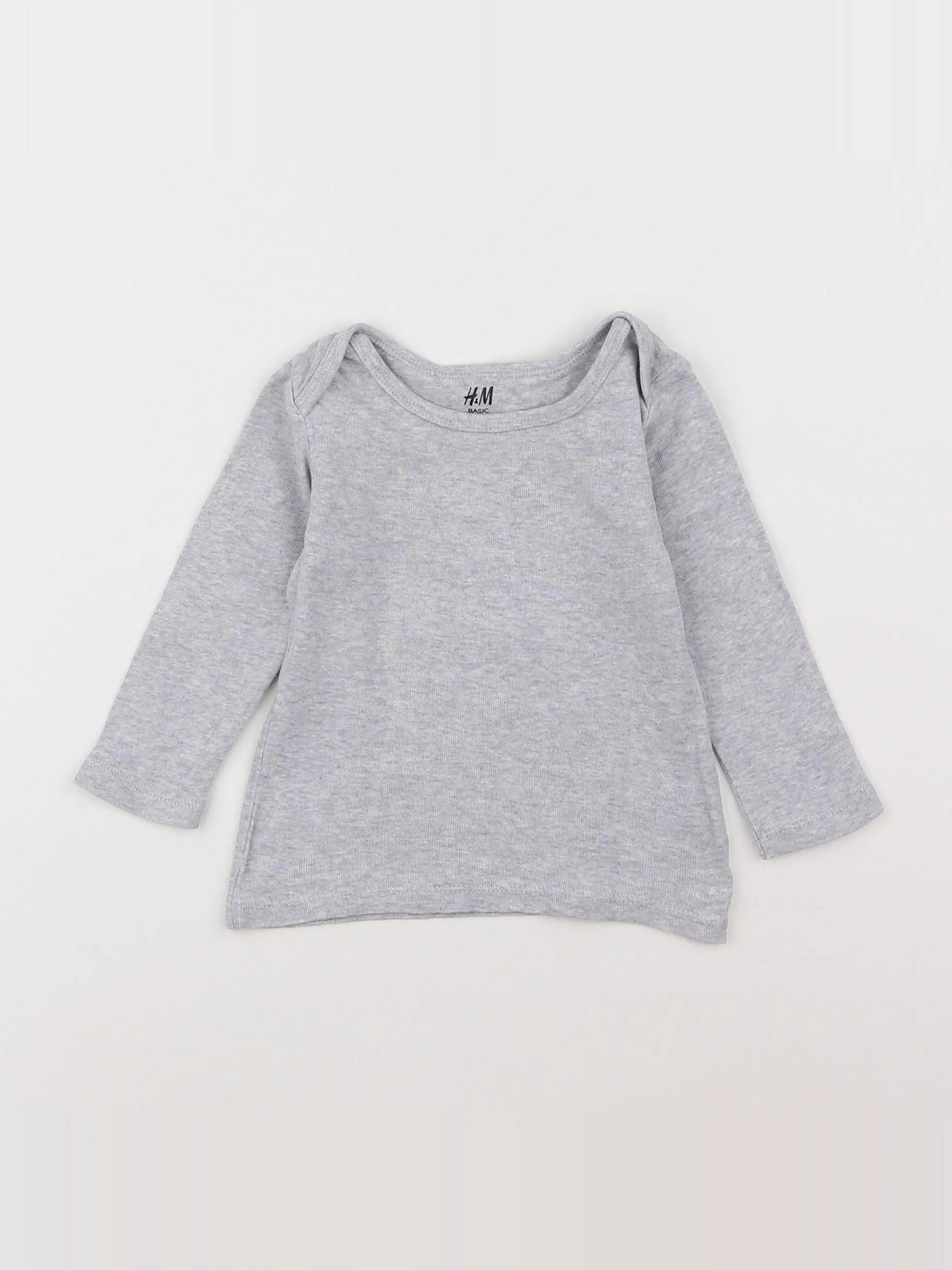 H&M - tee-shirt gris - 3/6 mois