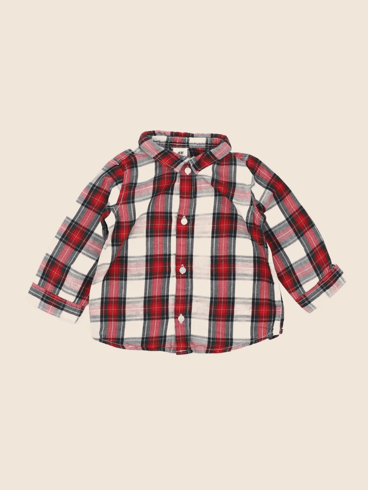 H&M - chemise rouge - 9/12 mois