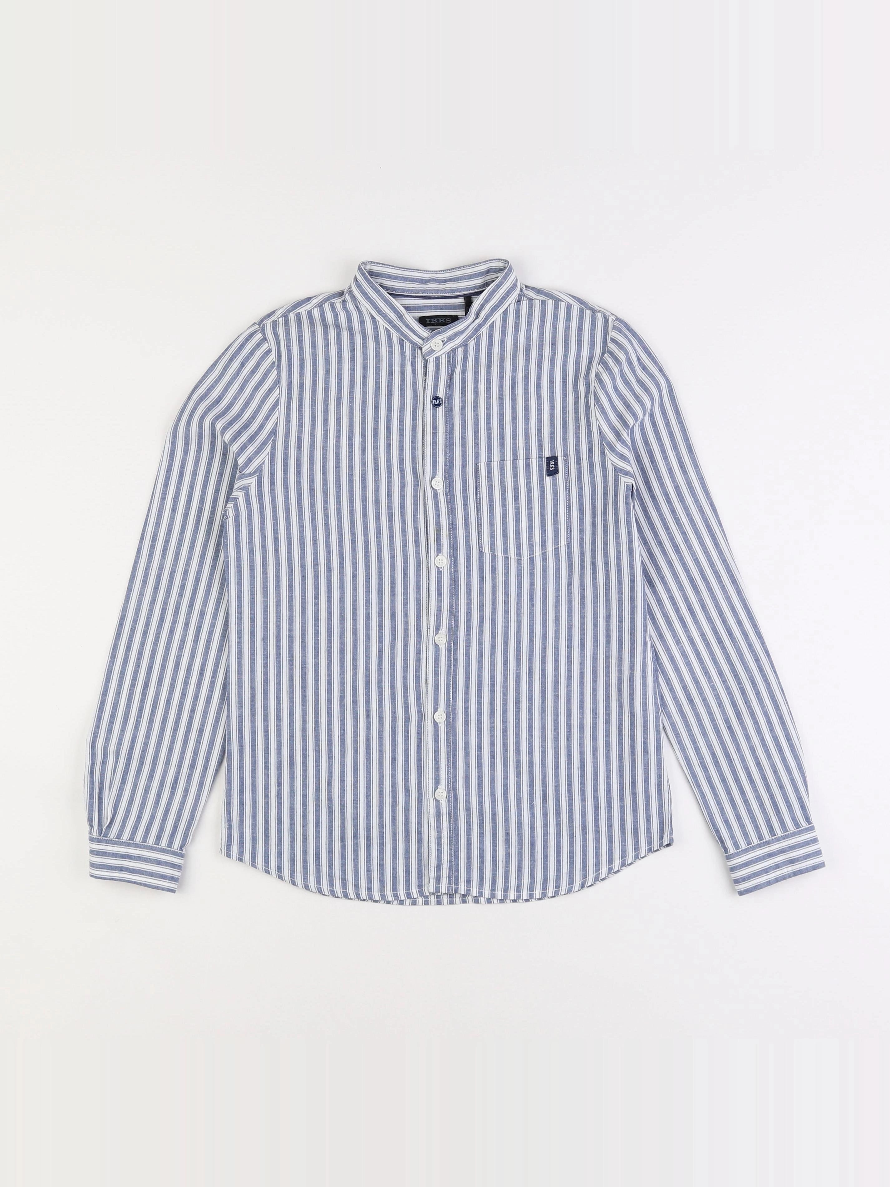 IKKS - chemise bleu, blanc - 10 ans